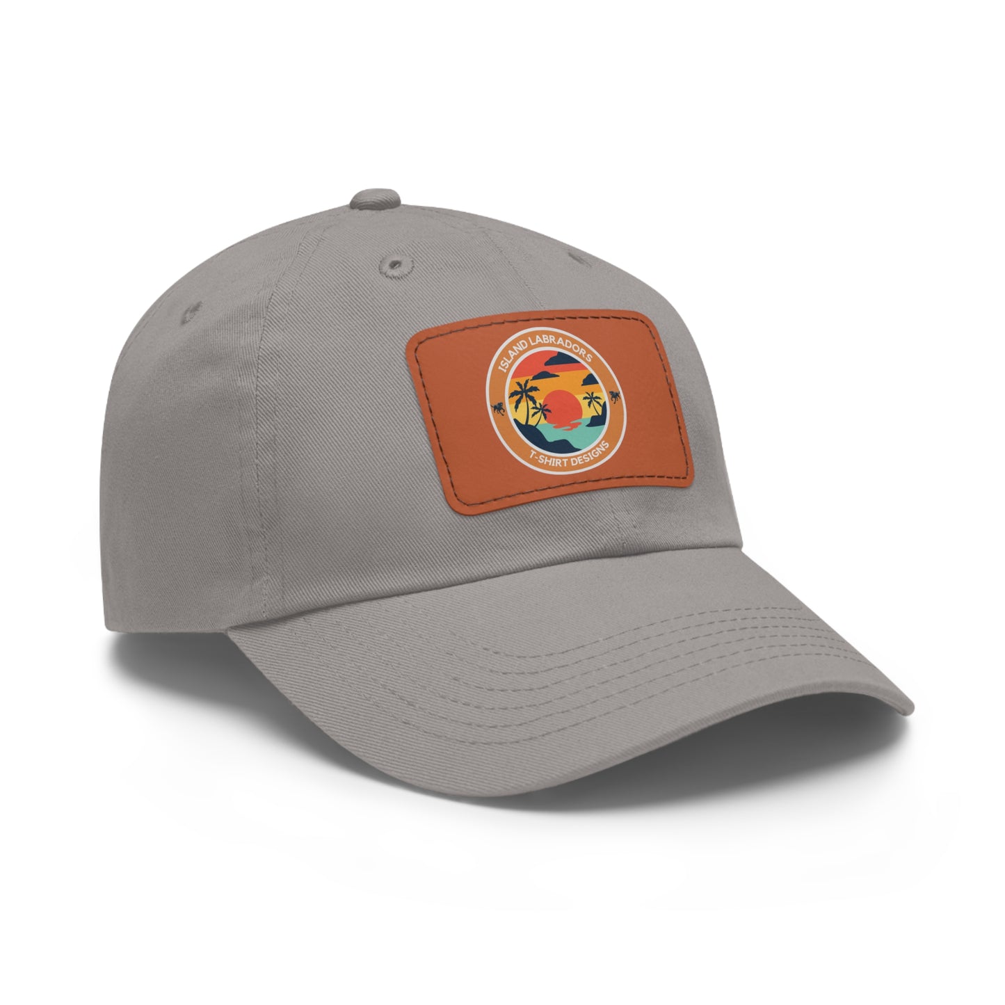 Sunset Island Labradors, Dad Hat with Leather Patch (Rectangle)