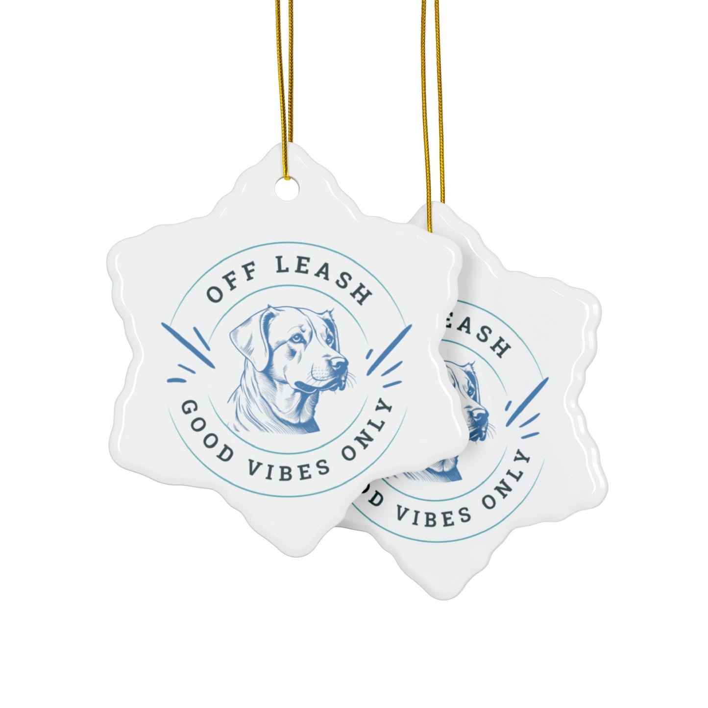 Labrador Christmas, Ceramic Ornaments, 2-Side Print, (1pc, 3pcs, 5pcs, 10pcs)