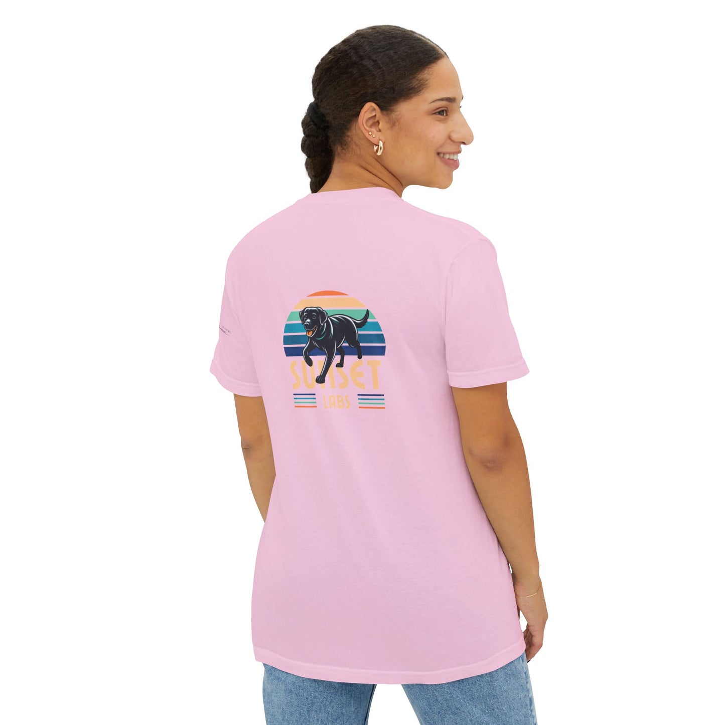 Sunset lab, pocket t-shirt