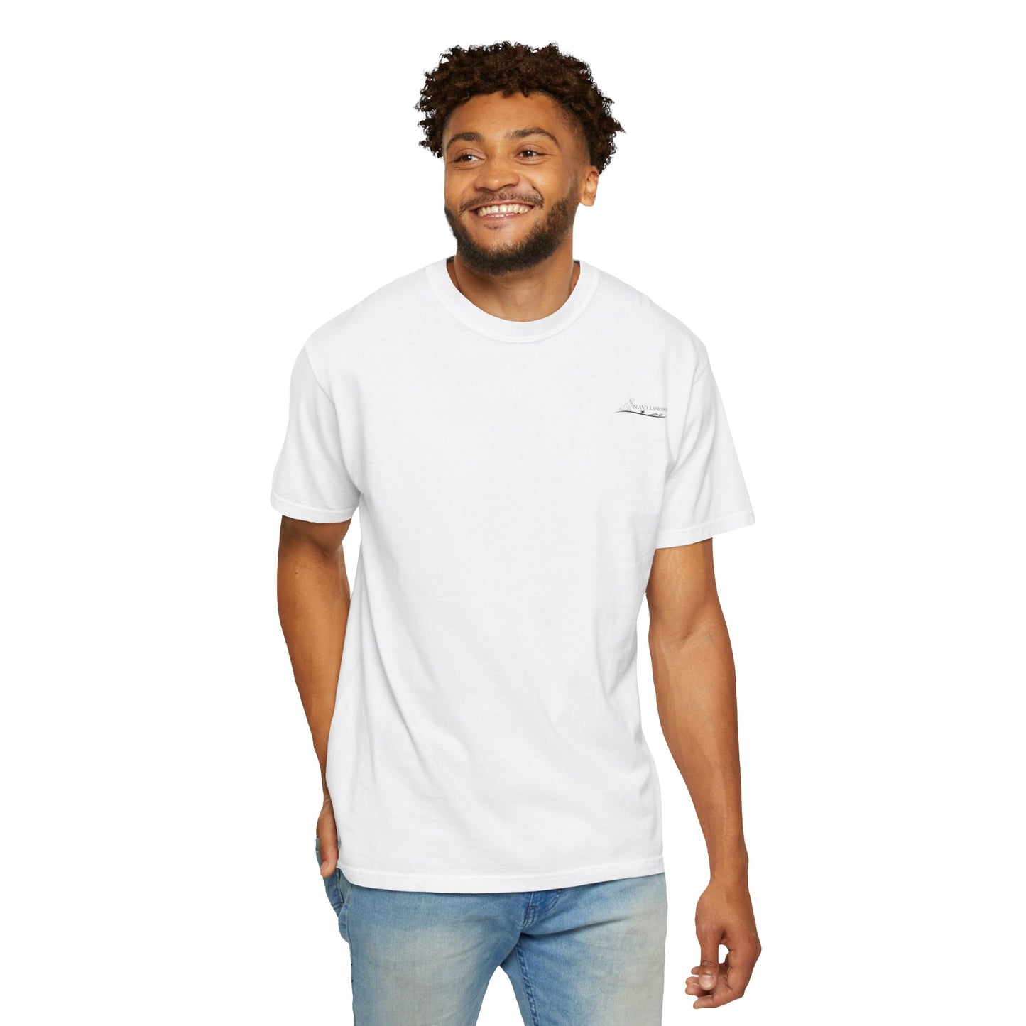 Jetty’s Adventures, Beach Bound, two labs , Unisex Garment-Dyed T-shirt