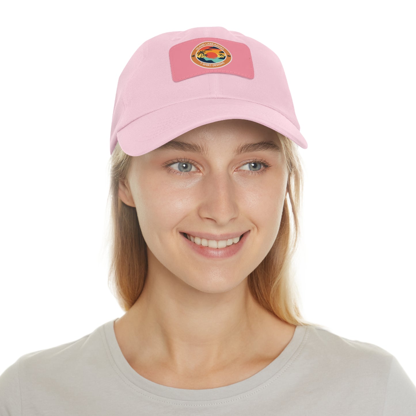 Sunset Island Labradors, Dad Hat with Leather Patch (Rectangle)
