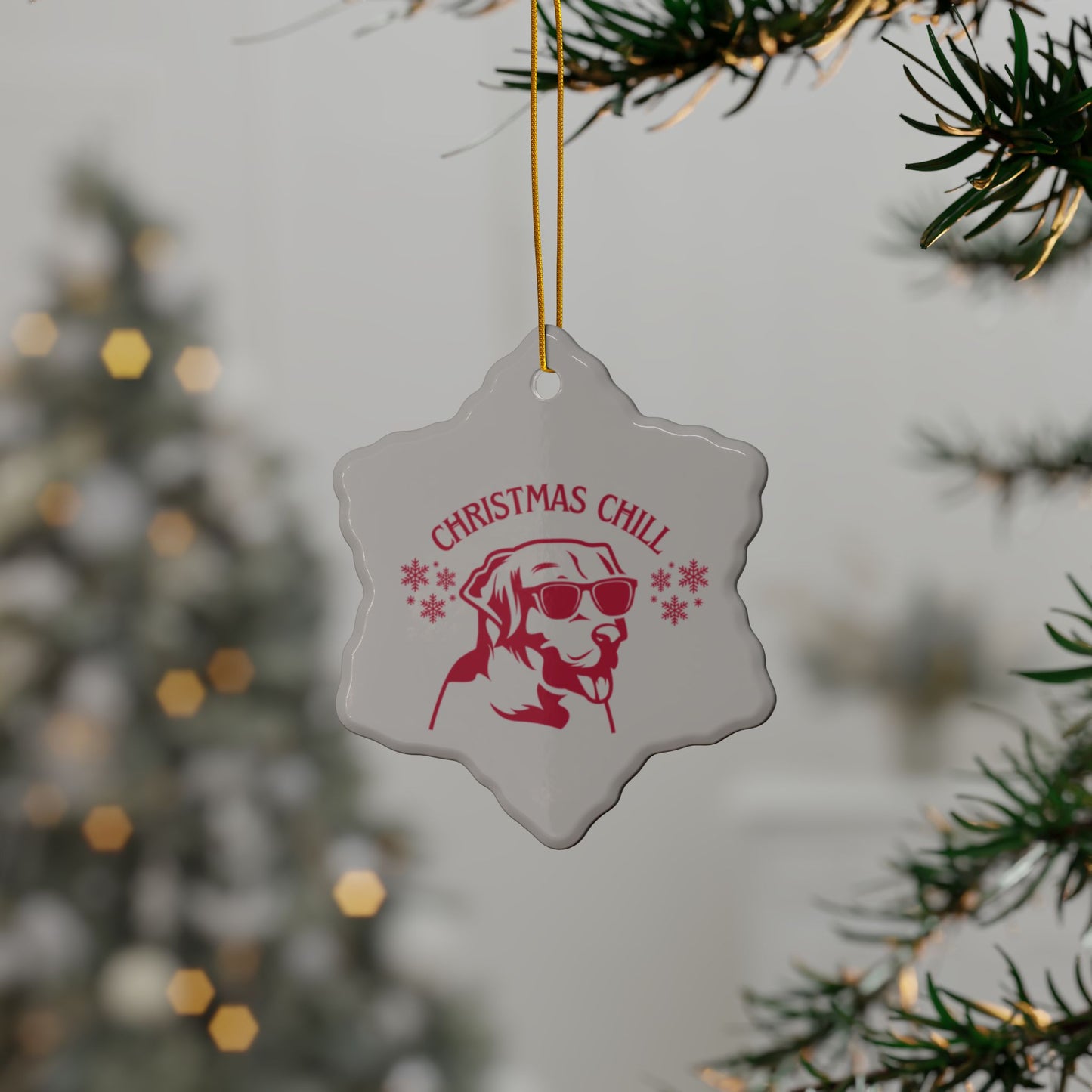 Labrador Christmas, Ceramic Ornaments, 2-Side Print, (1pc, 3pcs, 5pcs, 10pcs)