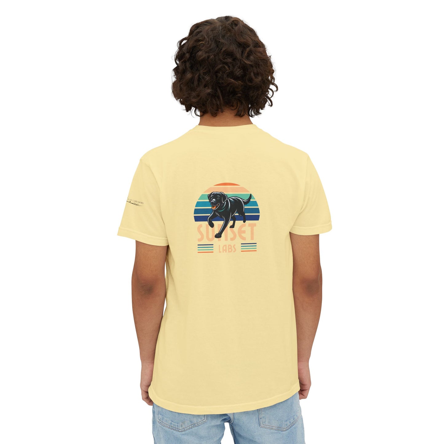 Sunset lab, pocket t-shirt