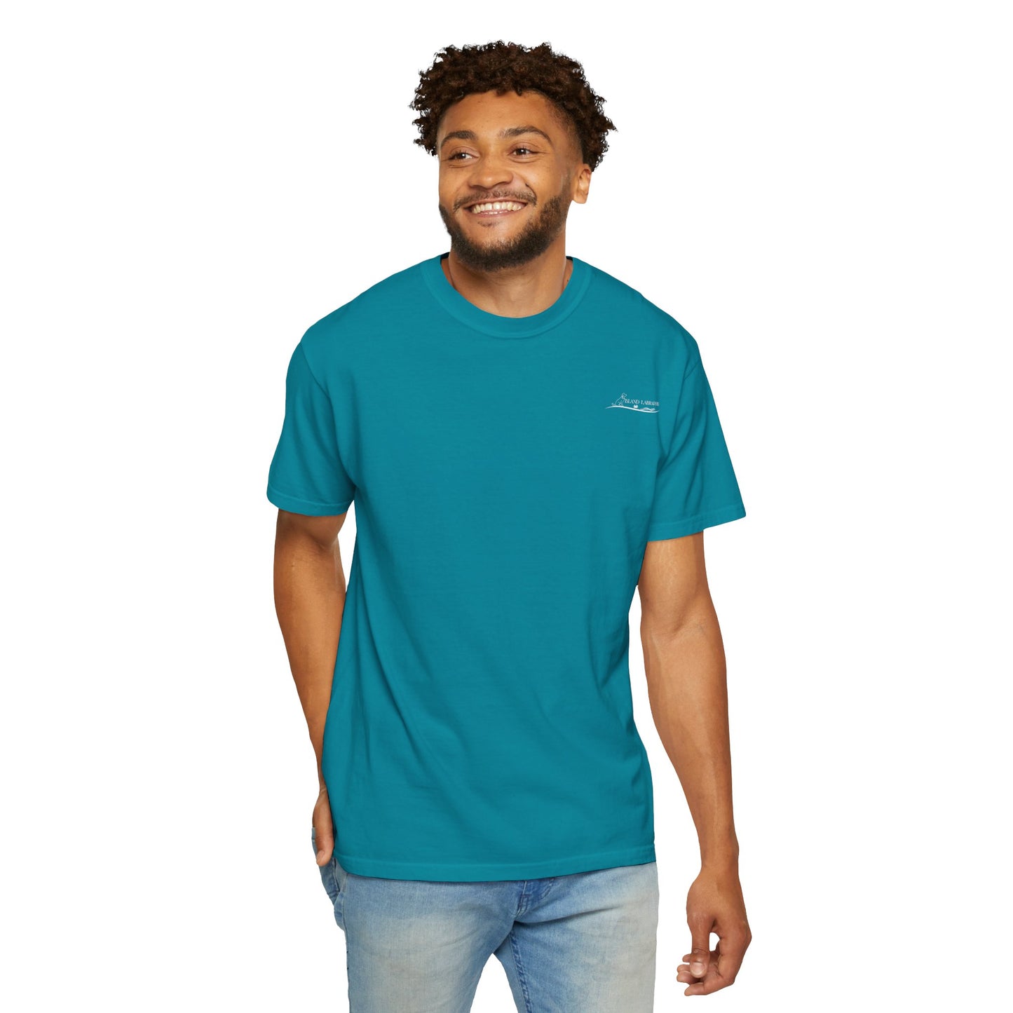 Jetty’s Adventures, Beach Bound, two labs , Unisex Garment-Dyed T-shirt