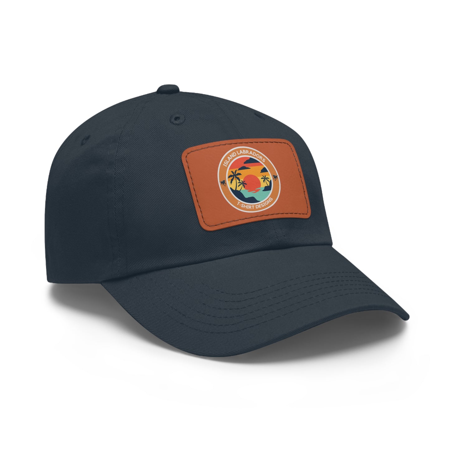 Sunset Island Labradors, Dad Hat with Leather Patch (Rectangle)
