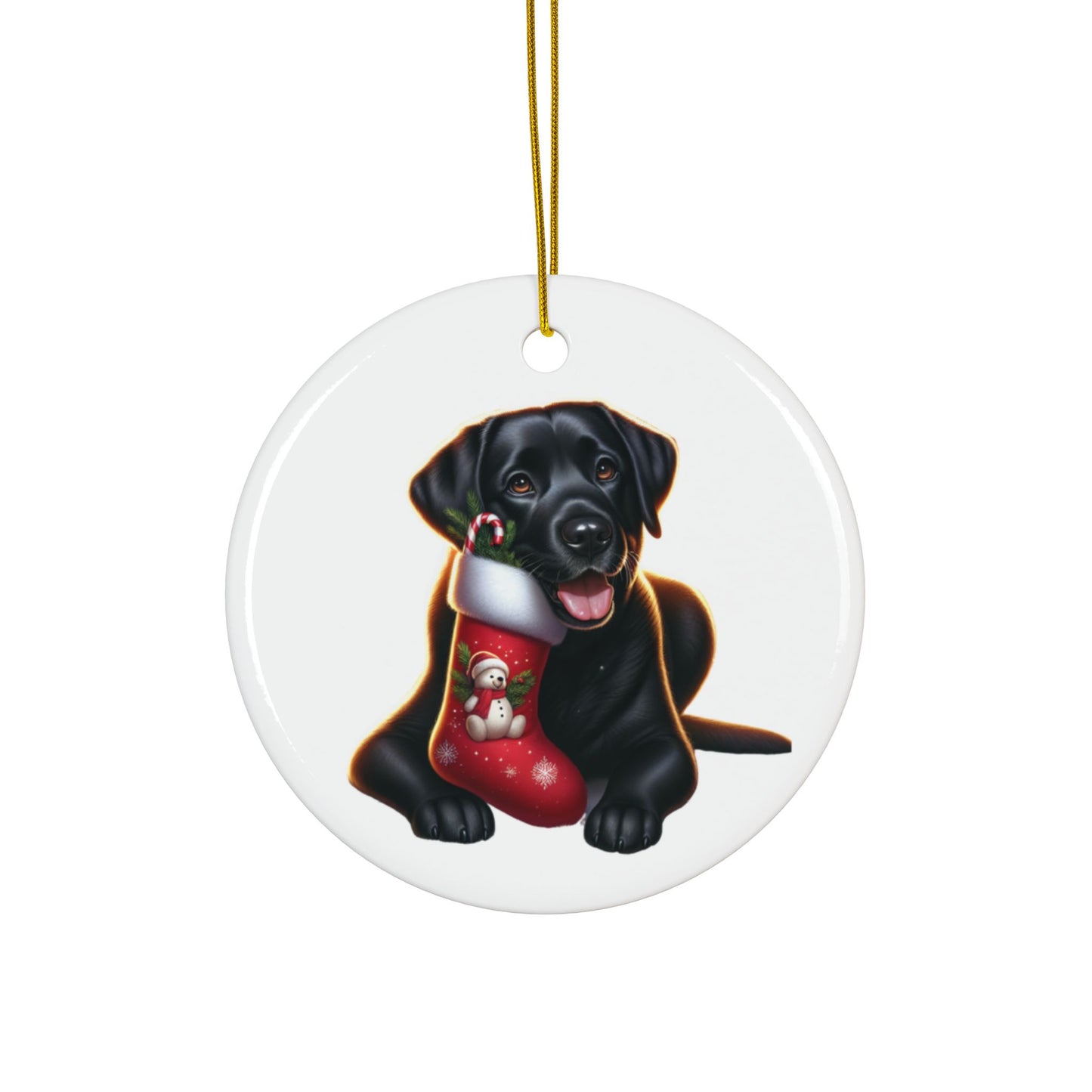 Labrador Christmas, Ceramic Ornaments, 2-Side Print, (1pc, 3pcs, 5pcs, 10pcs)