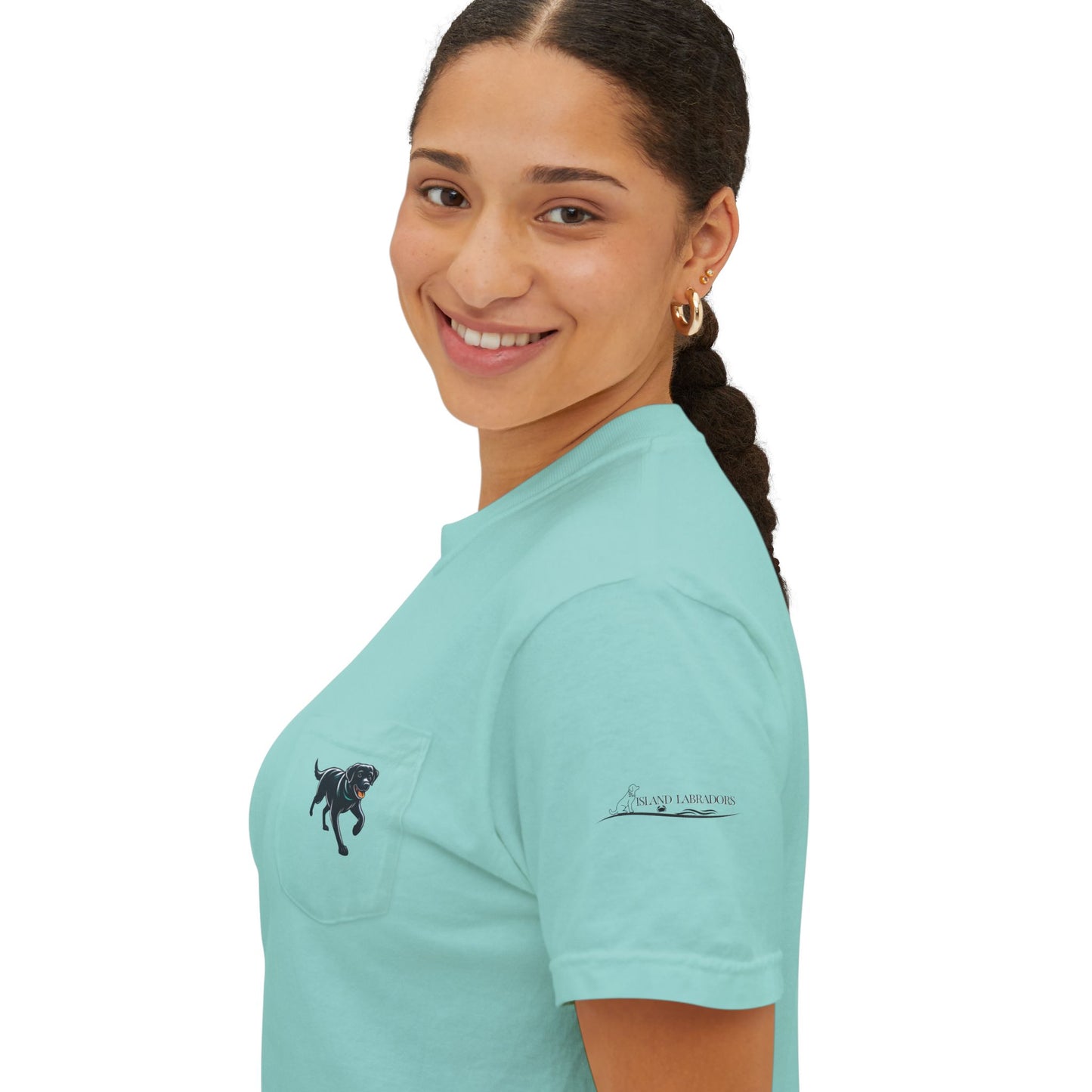 Sunset lab, pocket t-shirt
