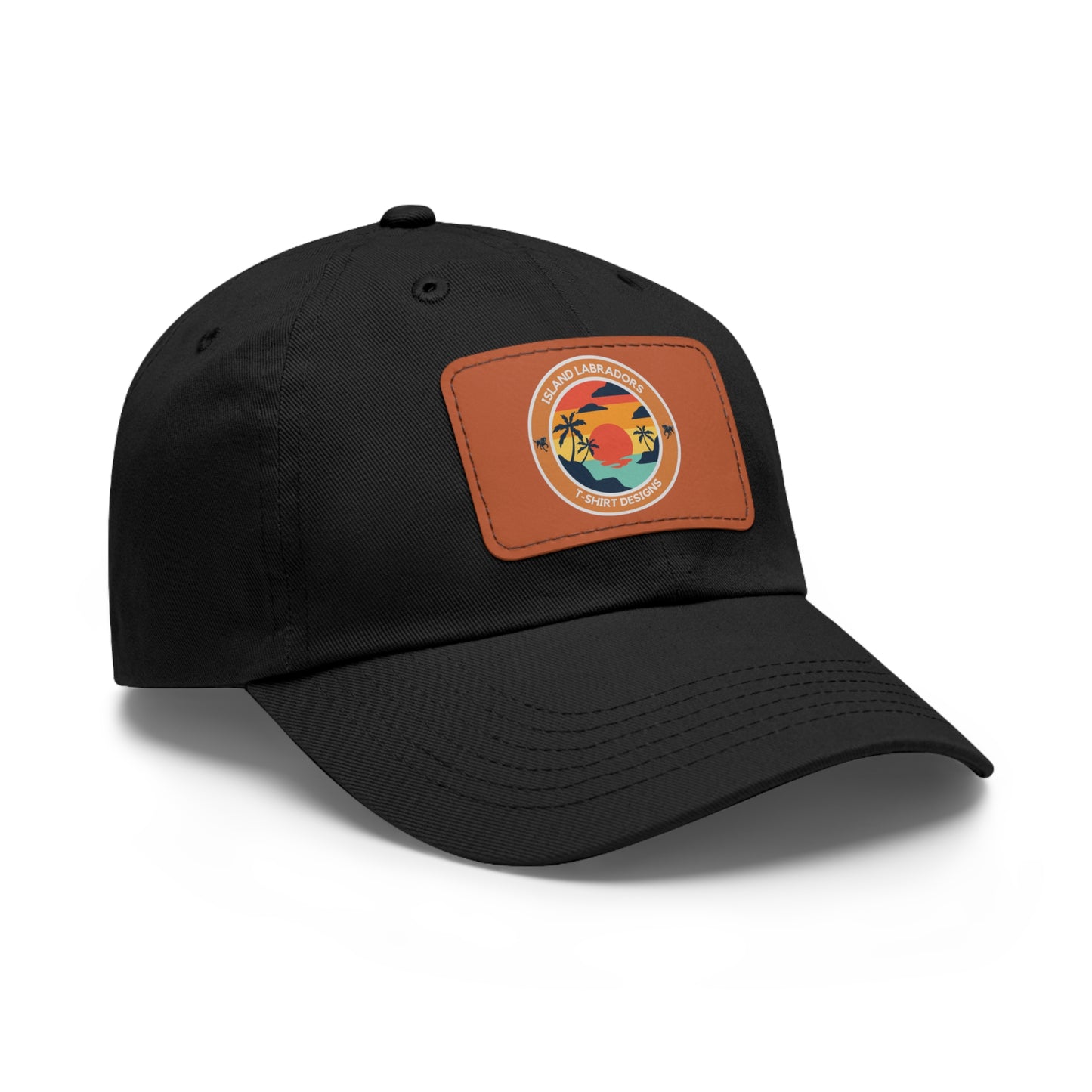 Sunset Island Labradors, Dad Hat with Leather Patch (Rectangle)