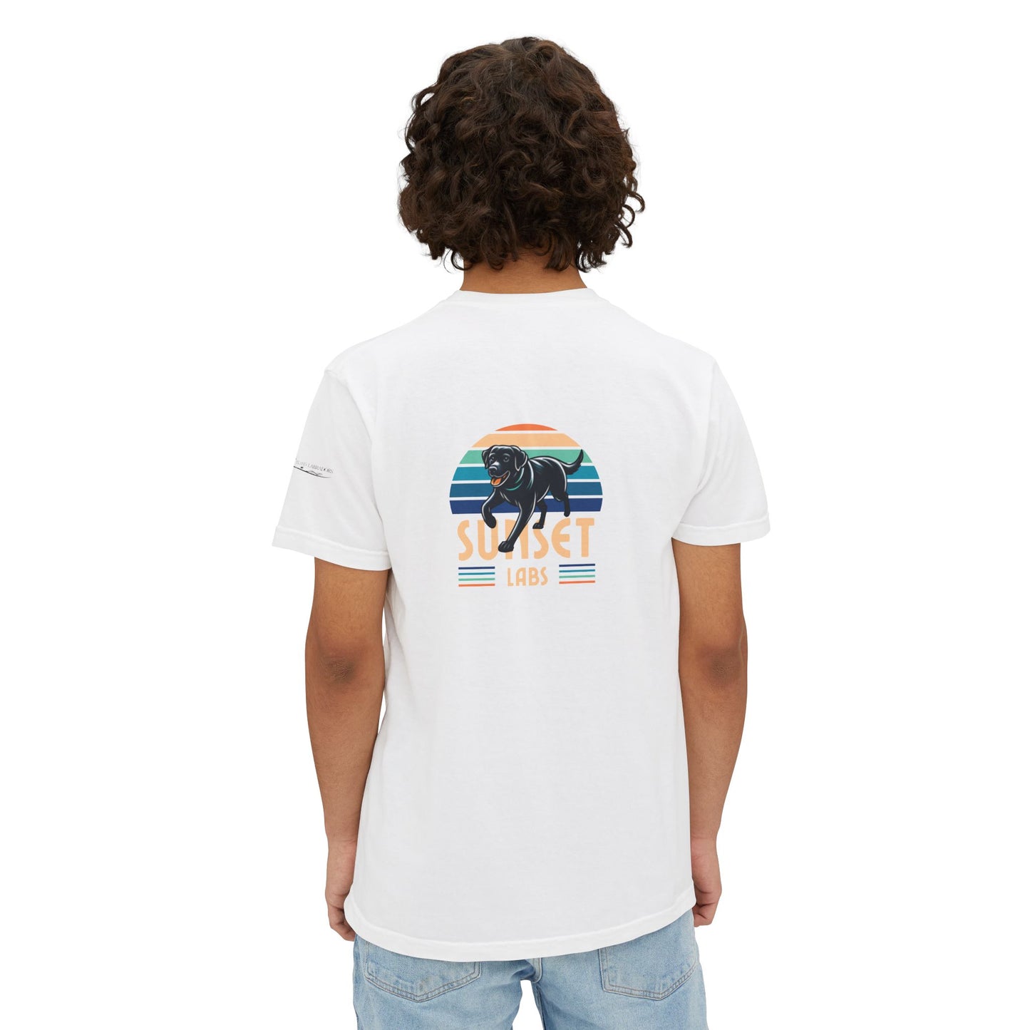 Sunset lab, pocket t-shirt