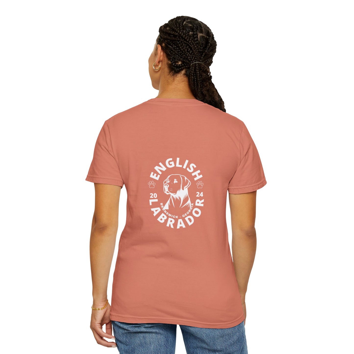 English Labrador print, Unisex Garment-Dyed T-shirt