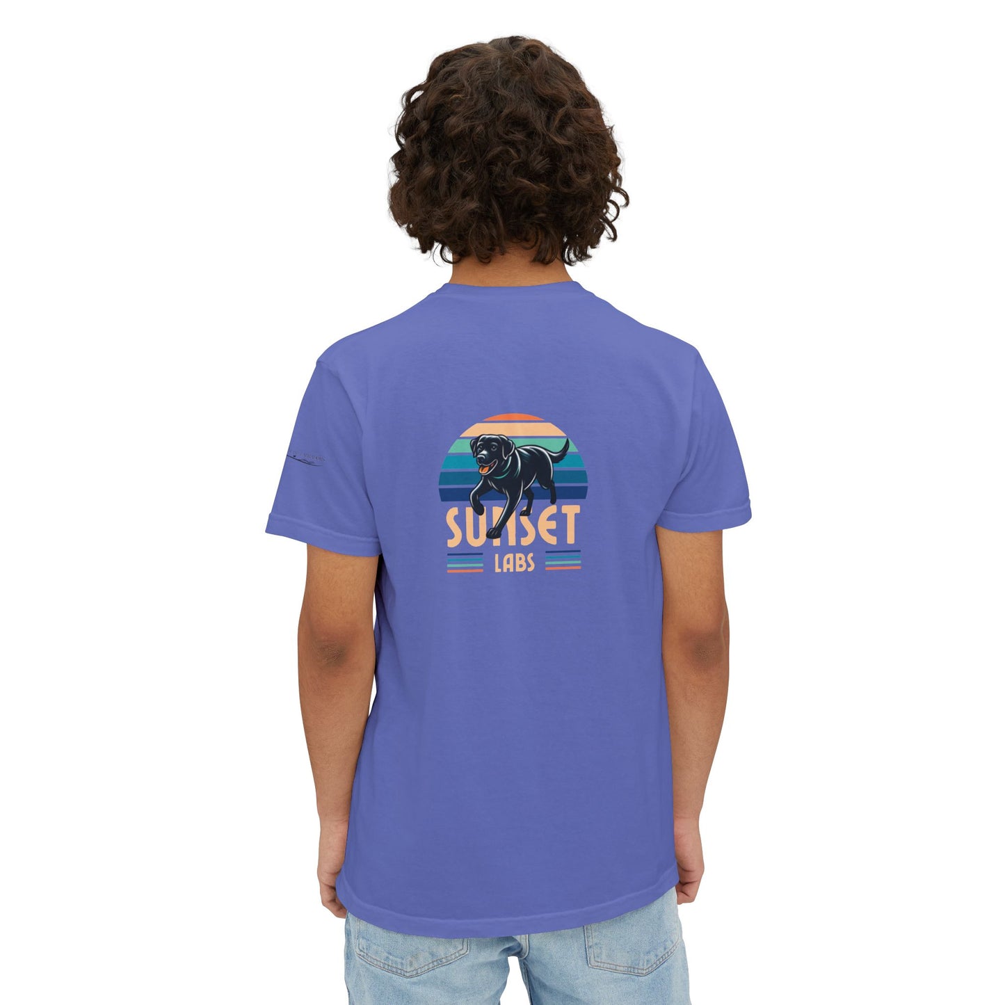 Sunset lab, pocket t-shirt