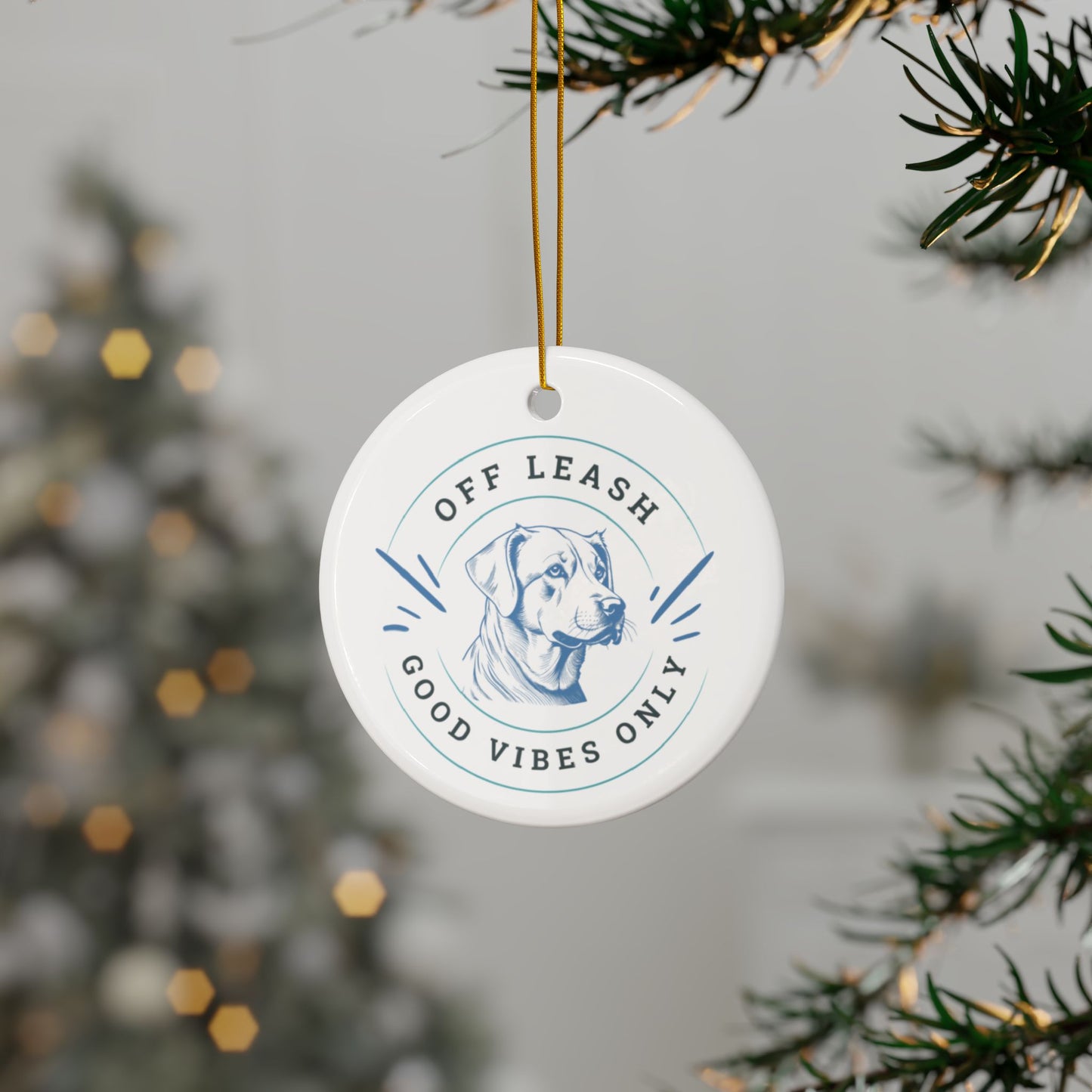 Labrador Christmas, Ceramic Ornaments, 2-Side Print, (1pc, 3pcs, 5pcs, 10pcs)