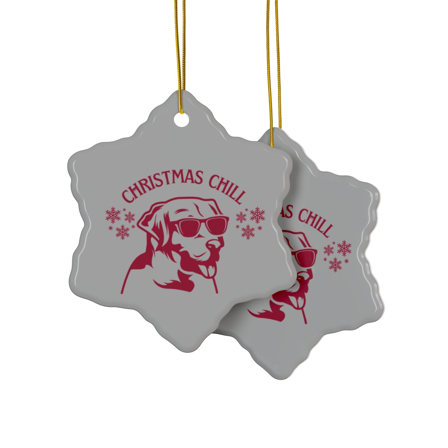 Labrador Christmas, Ceramic Ornaments, 2-Side Print, (1pc, 3pcs, 5pcs, 10pcs)