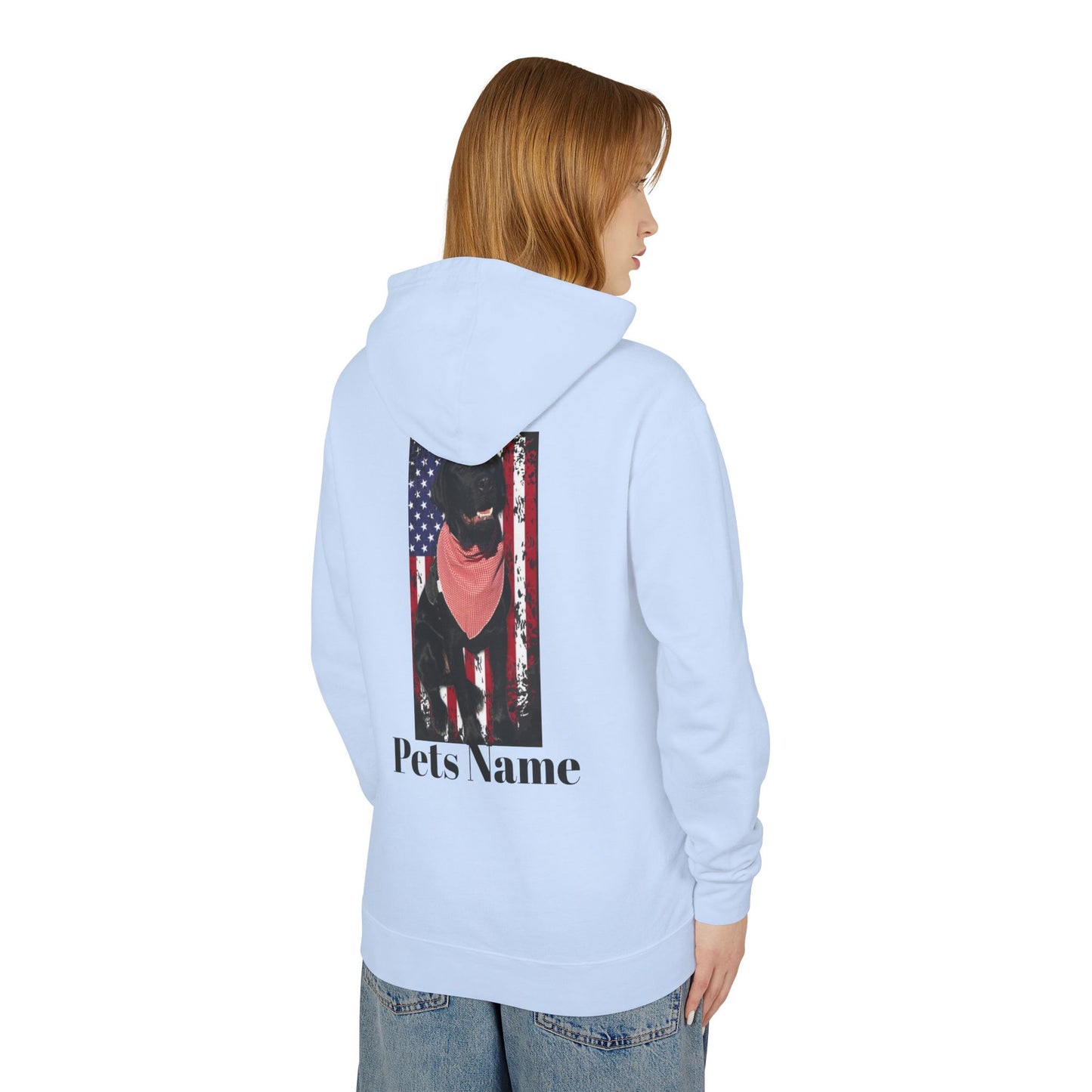 CUSTOMIZE, PERSONALIZE YOUR PETS PICTURE, YOUR PETS NAME, Labrador Flag
