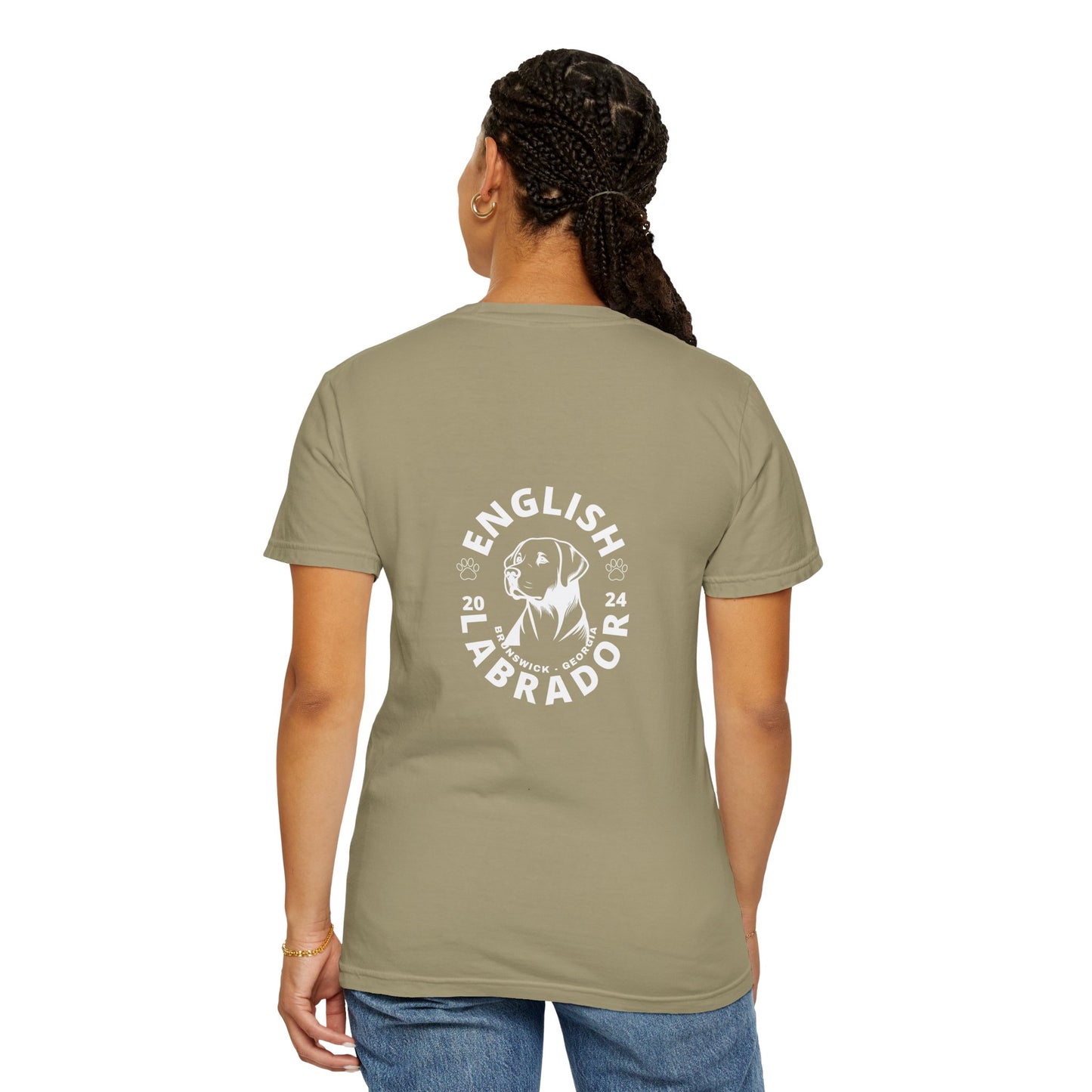 English Labrador print, Unisex Garment-Dyed T-shirt