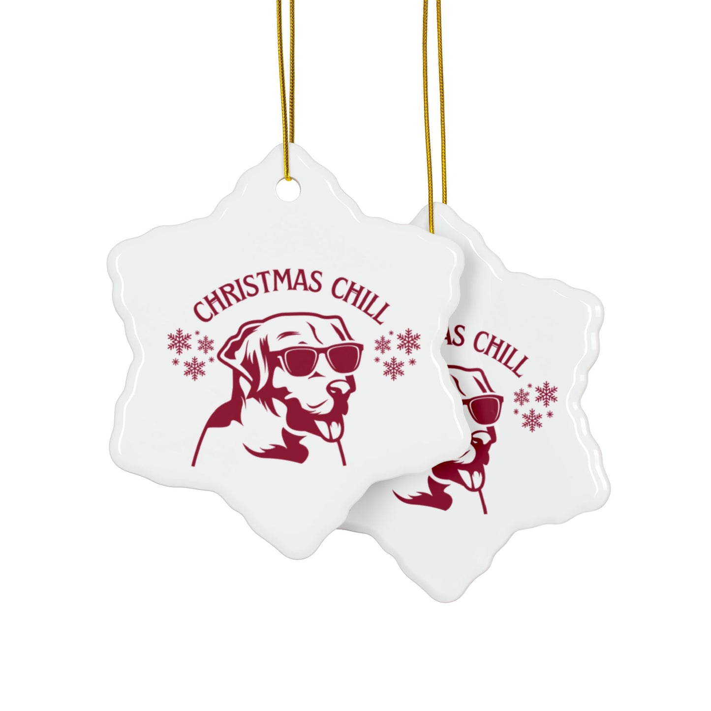 Labrador Christmas, Ceramic Ornaments, 2-Side Print, (1pc, 3pcs, 5pcs, 10pcs)