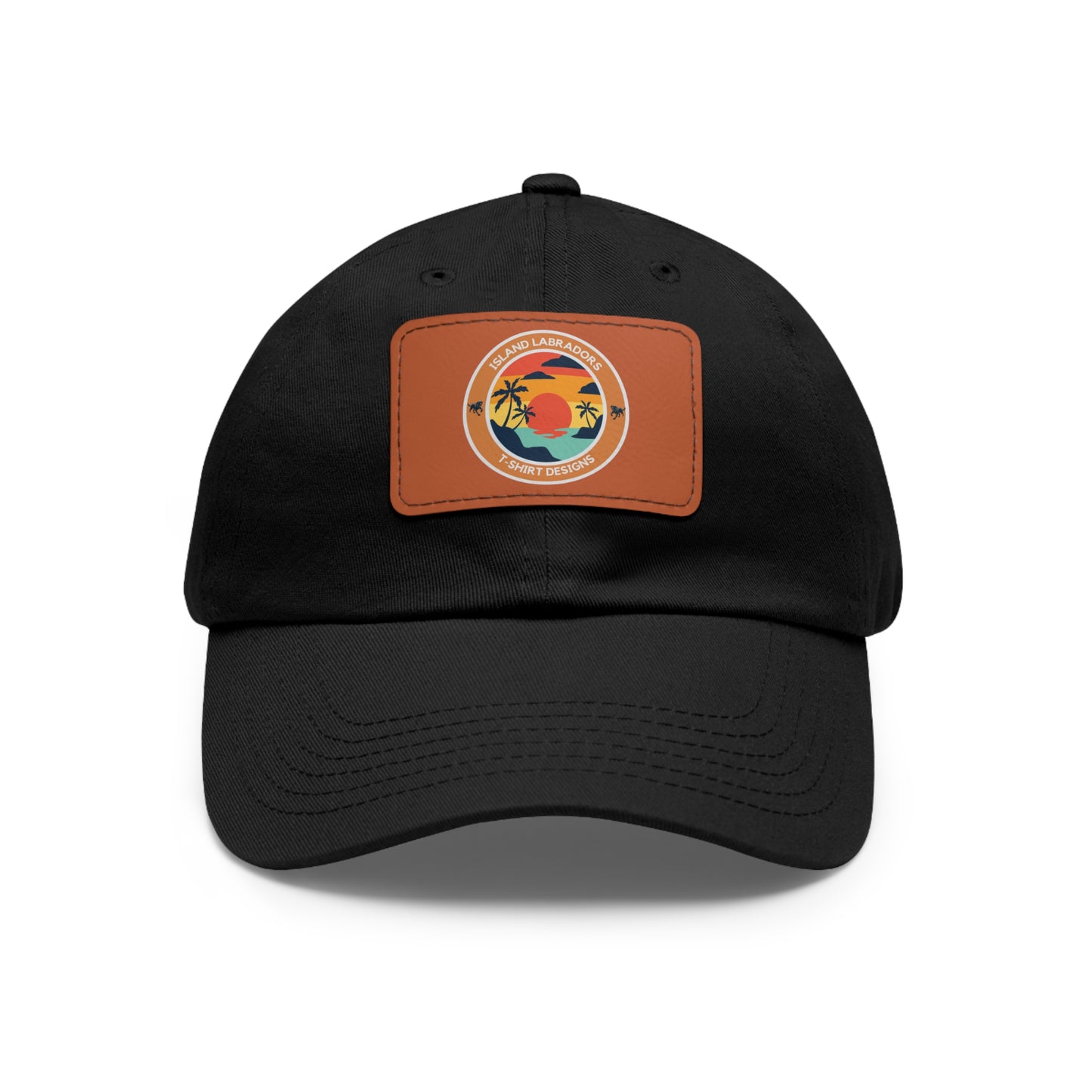 Sunset Island Labradors, Dad Hat with Leather Patch (Rectangle)