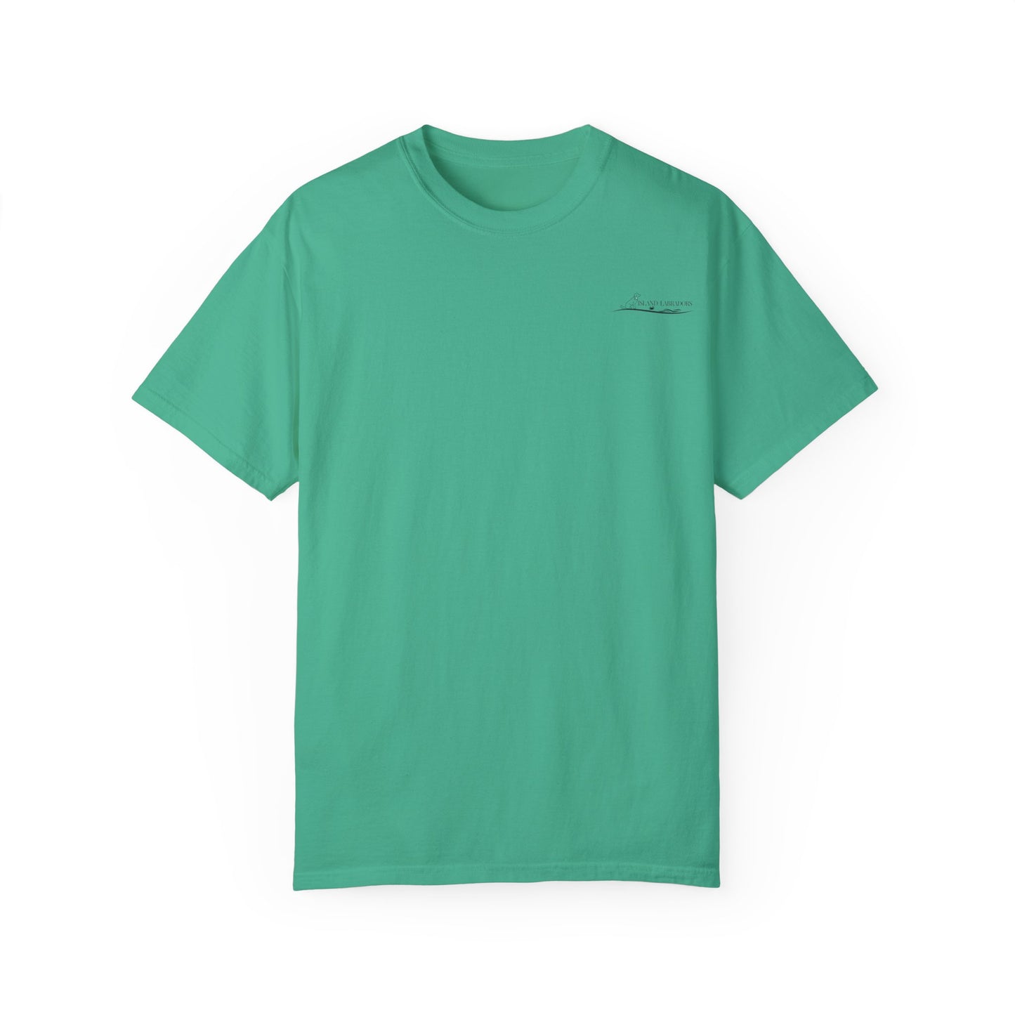 Jetty’s Adventures, Beach Bound, two labs , Unisex Garment-Dyed T-shirt