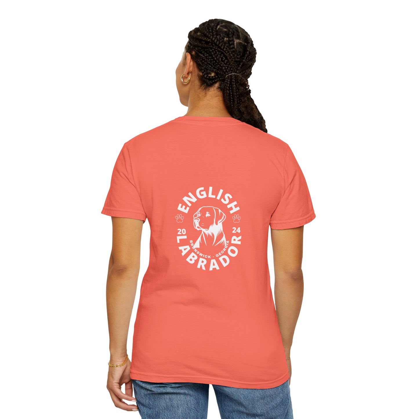 English Labrador print, Unisex Garment-Dyed T-shirt