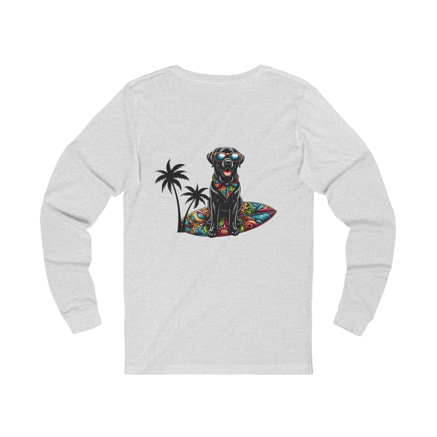 Surfs Up, Black Lab, Unisex Jersey Long Sleeve Tee