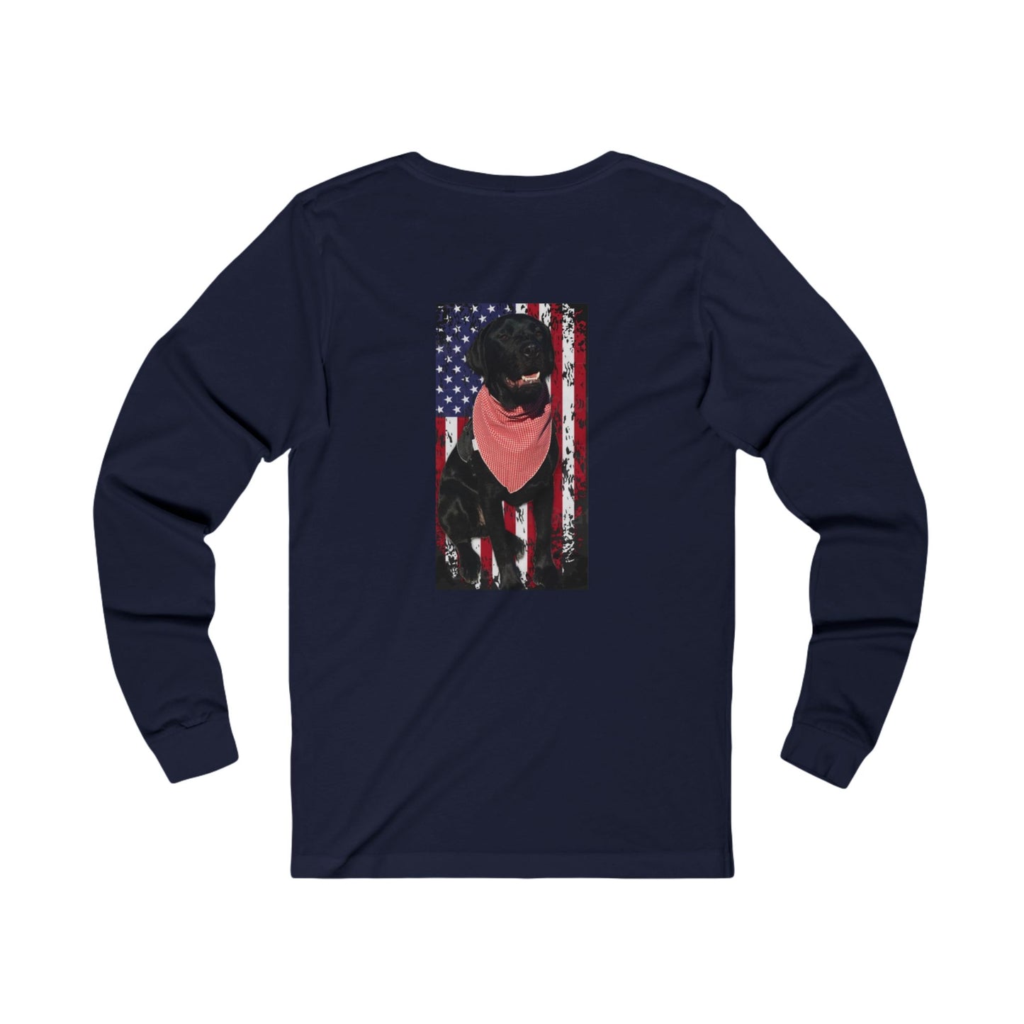 Coastie flag, Black Lab, Service dog, Unisex Jersey Long Sleeve Tee