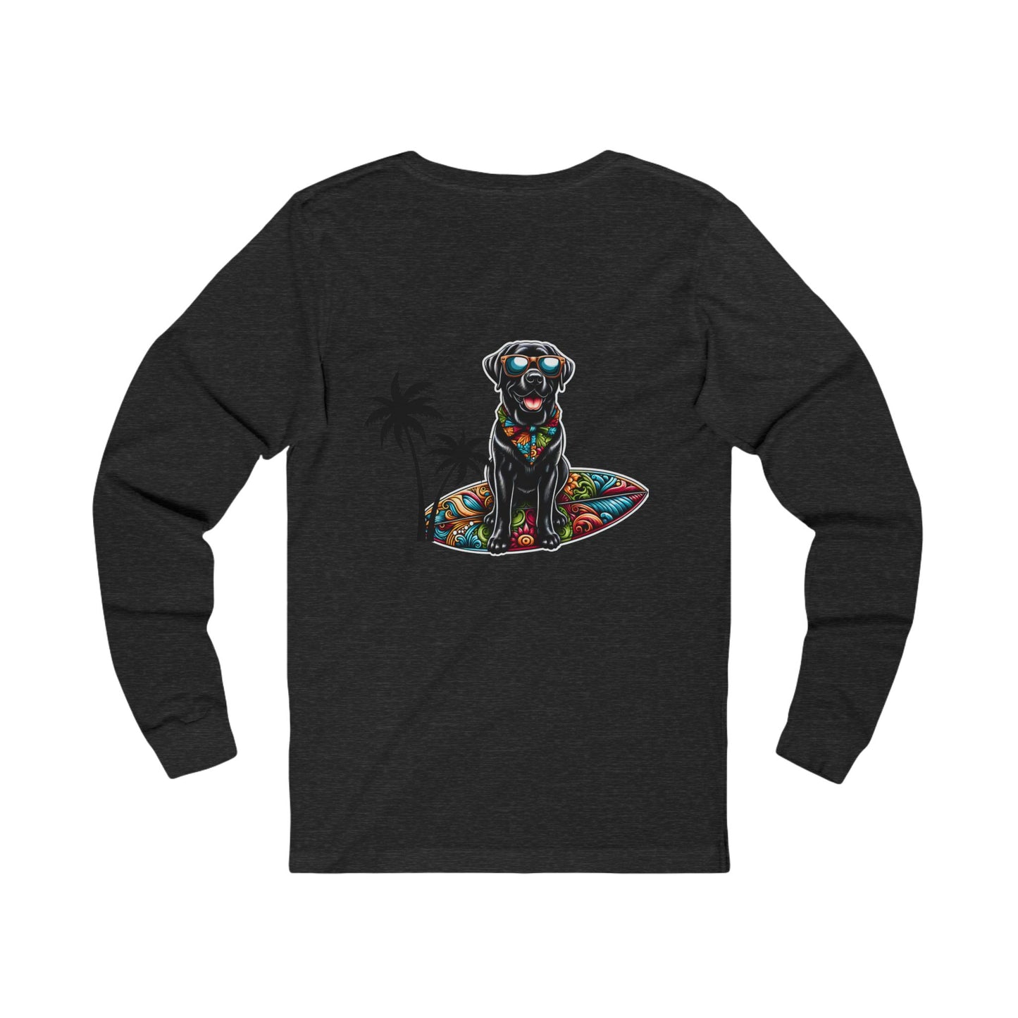 Surfs Up, Black Lab, Unisex Jersey Long Sleeve Tee