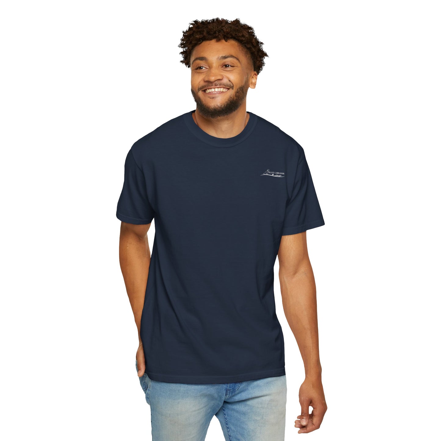 Jetty’s Adventures, Beach Bound, two labs , Unisex Garment-Dyed T-shirt