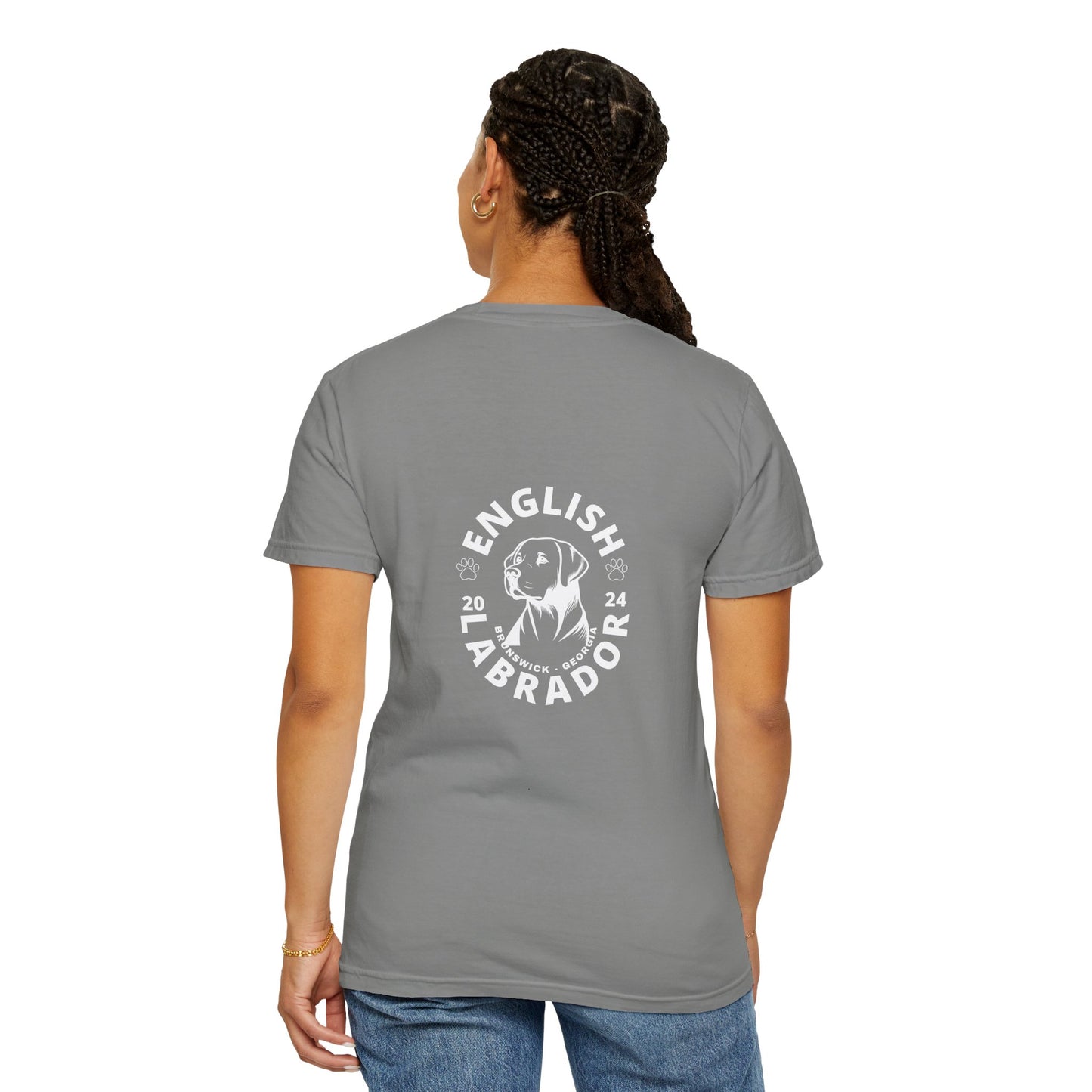 English Labrador print, Unisex Garment-Dyed T-shirt