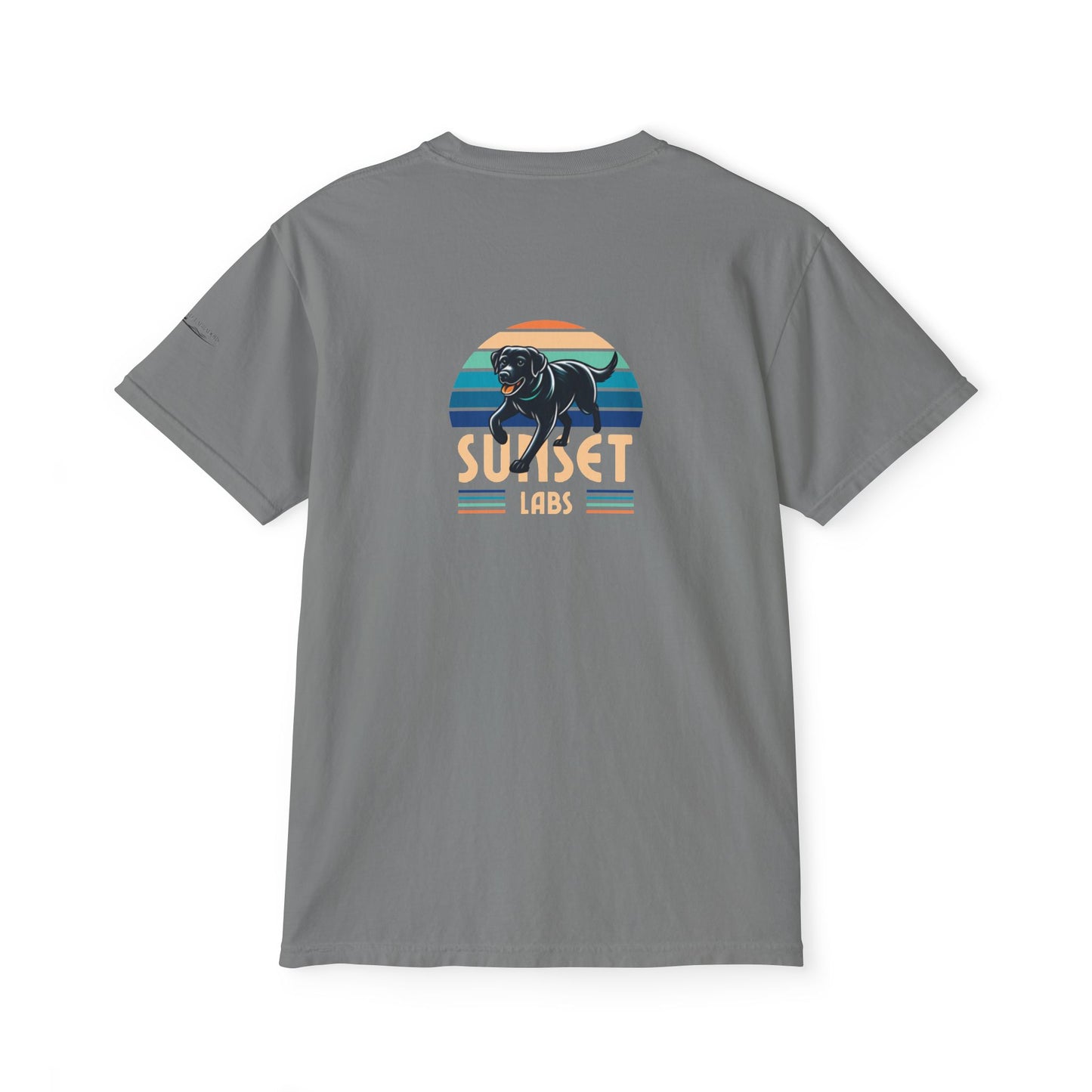 Sunset lab, pocket t-shirt
