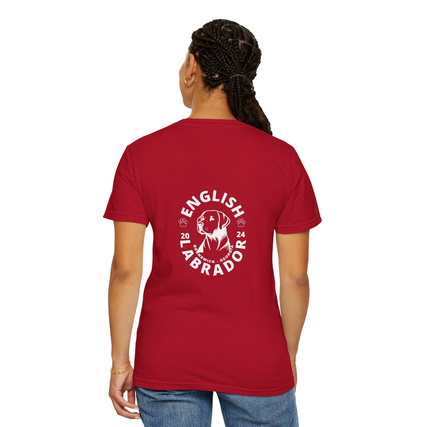 English Labrador print, Unisex Garment-Dyed T-shirt