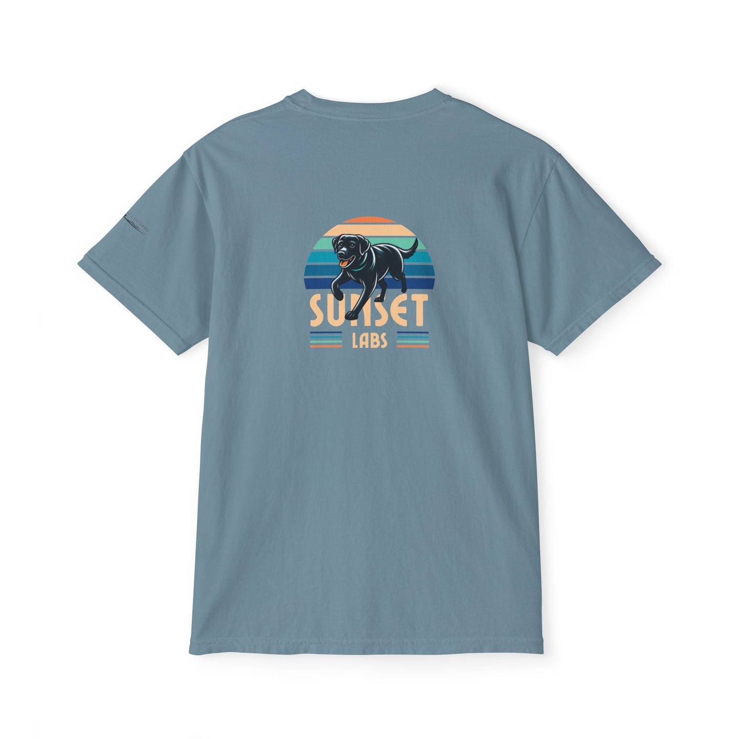 Sunset lab, pocket t-shirt