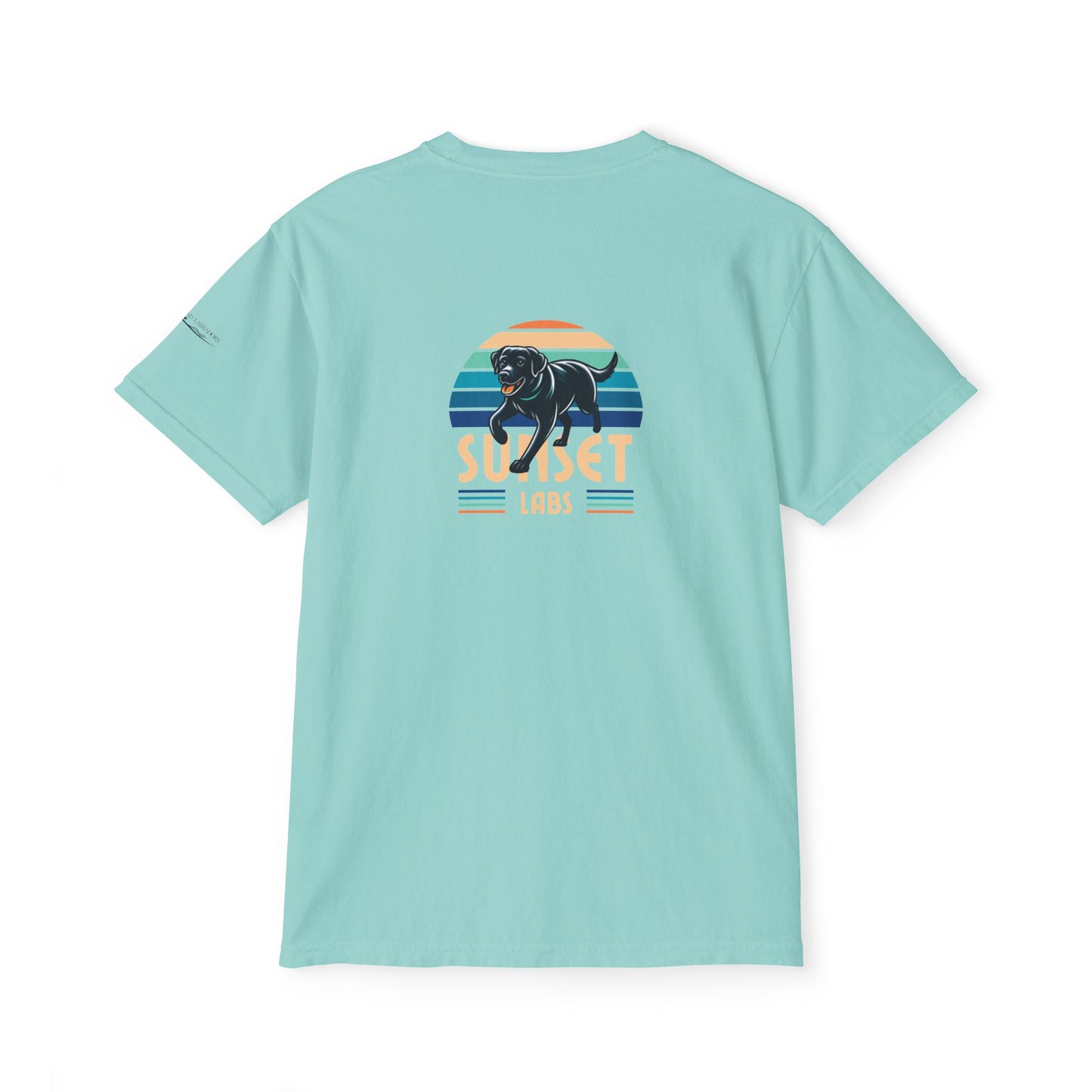 Sunset lab, pocket t-shirt