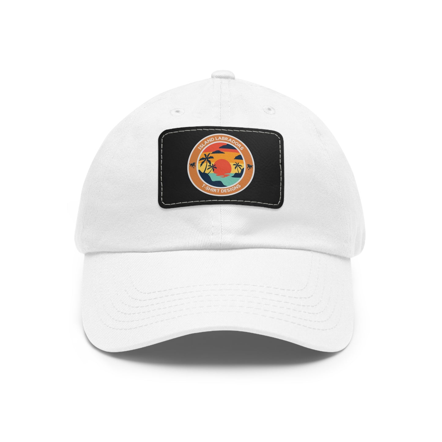 Sunset Island Labradors, Dad Hat with Leather Patch (Rectangle)