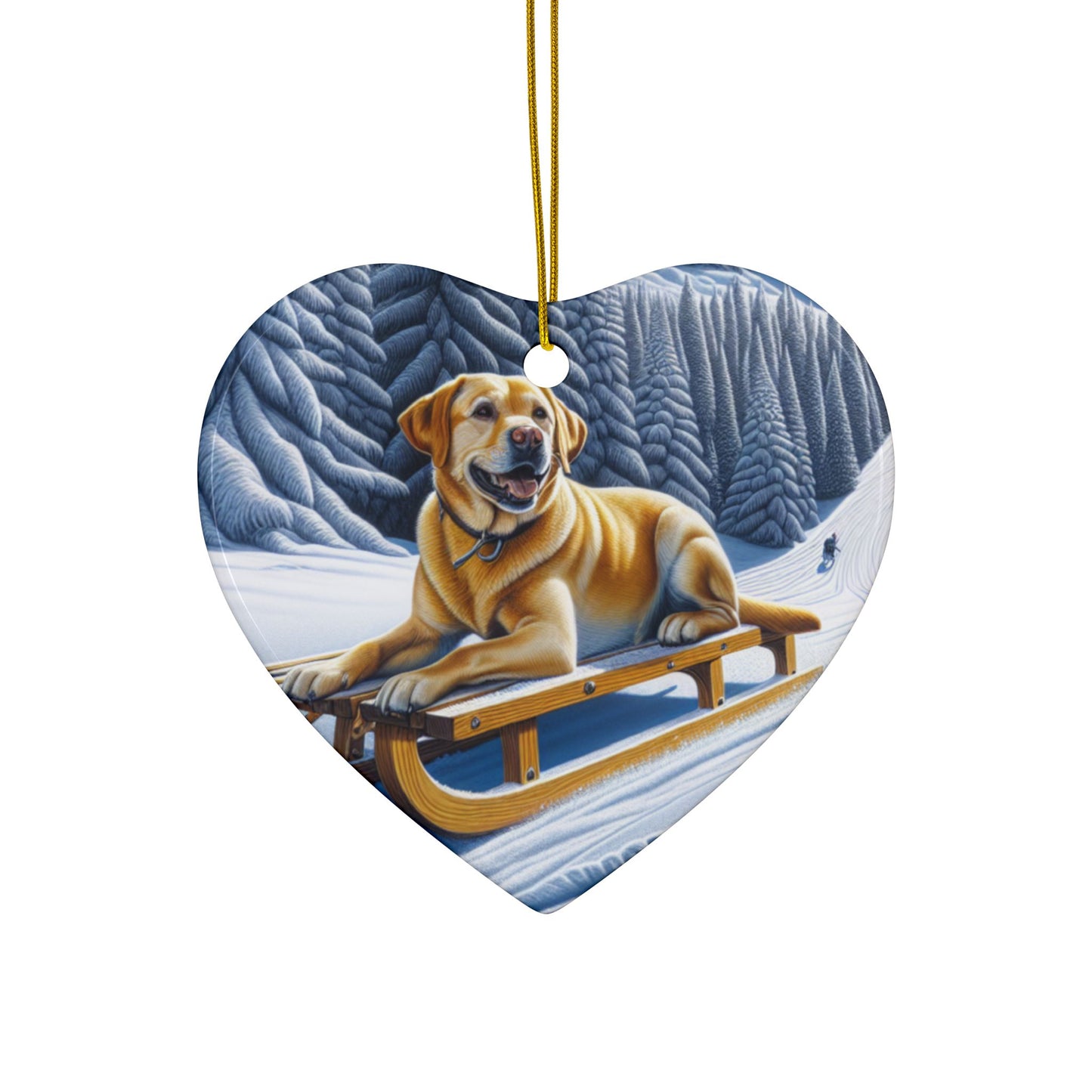 Labrador Christmas, Ceramic Ornaments, 2-Side Print, (1pc, 3pcs, 5pcs, 10pcs)