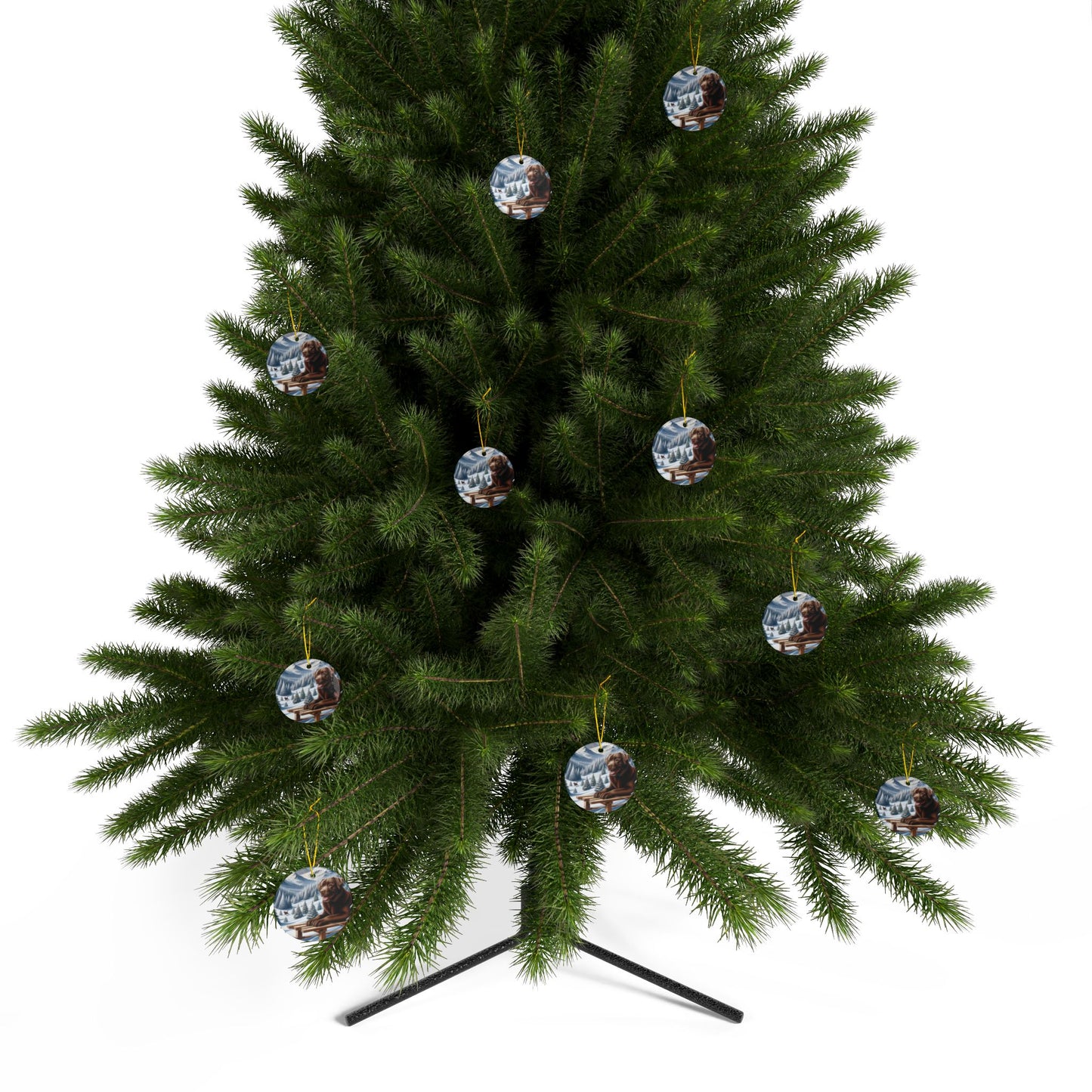 Labrador Christmas, Ceramic Ornaments, 2-Side Print, (1pc, 3pcs, 5pcs, 10pcs)