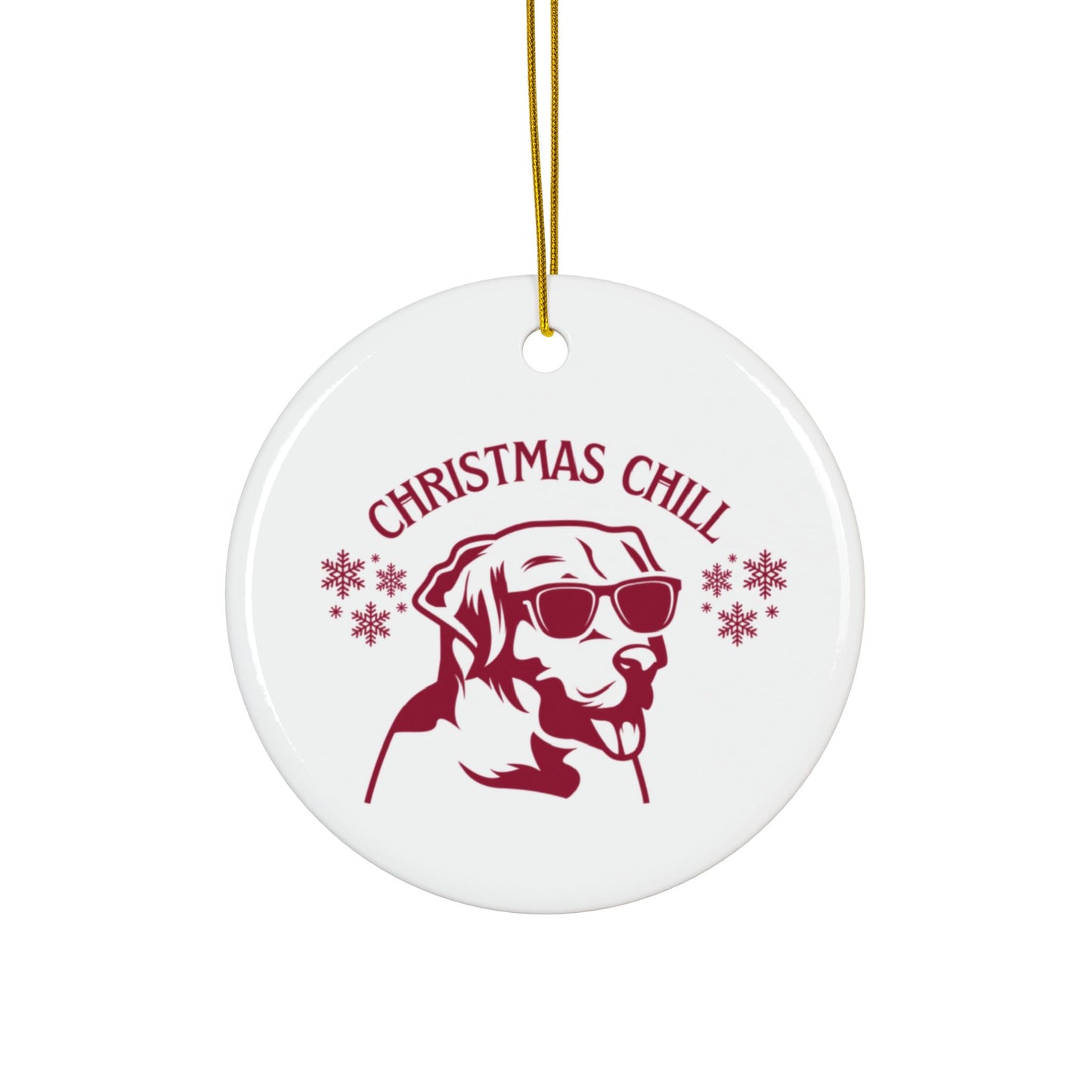 Labrador Christmas, Ceramic Ornaments, 2-Side Print, (1pc, 3pcs, 5pcs, 10pcs)