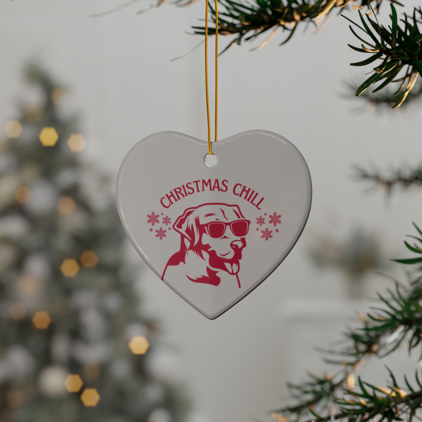 Labrador Christmas, Ceramic Ornaments, 2-Side Print, (1pc, 3pcs, 5pcs, 10pcs)