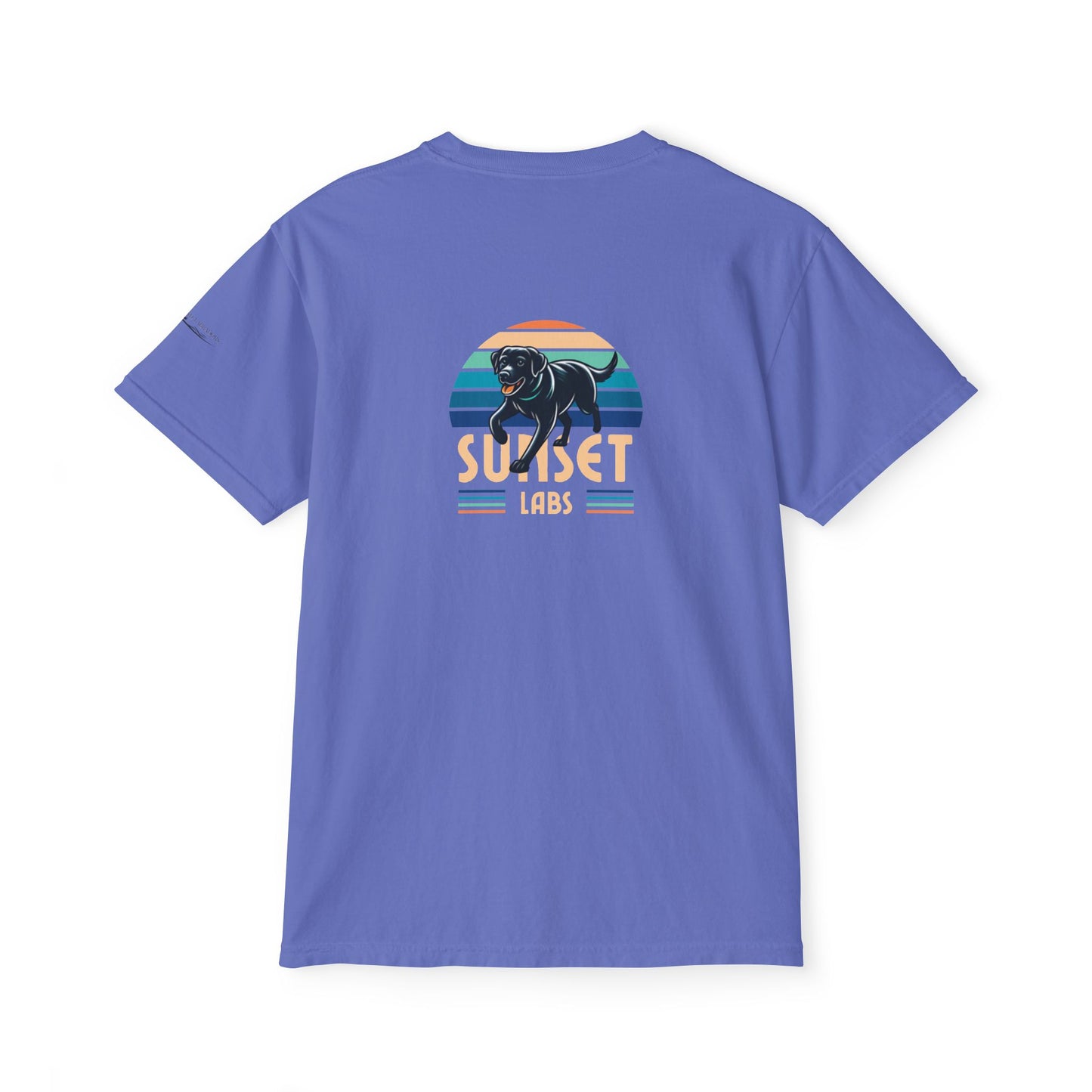 Sunset lab, pocket t-shirt