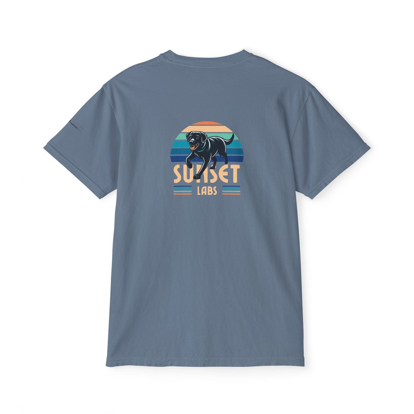 Sunset lab, pocket t-shirt