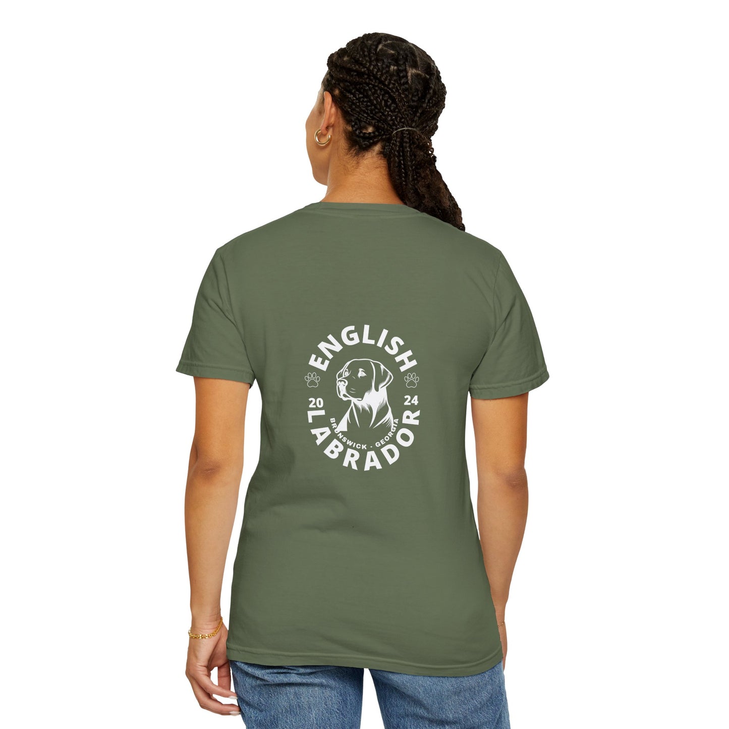 English Labrador print, Unisex Garment-Dyed T-shirt