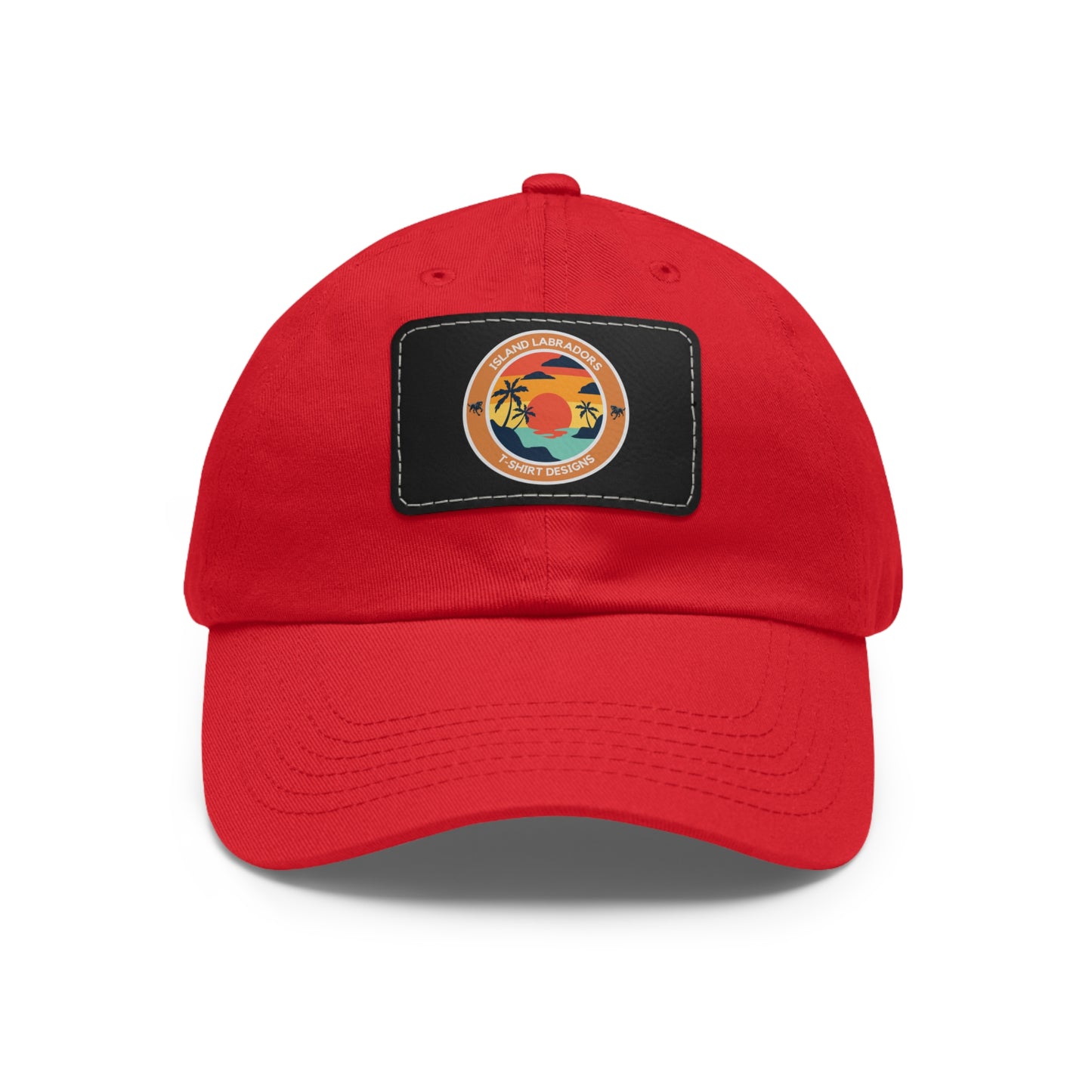 Sunset Island Labradors, Dad Hat with Leather Patch (Rectangle)