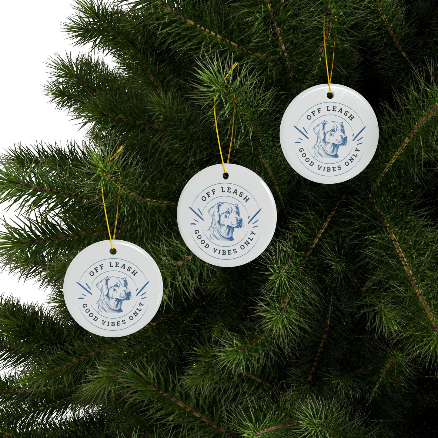 Labrador Christmas, Ceramic Ornaments, 2-Side Print, (1pc, 3pcs, 5pcs, 10pcs)
