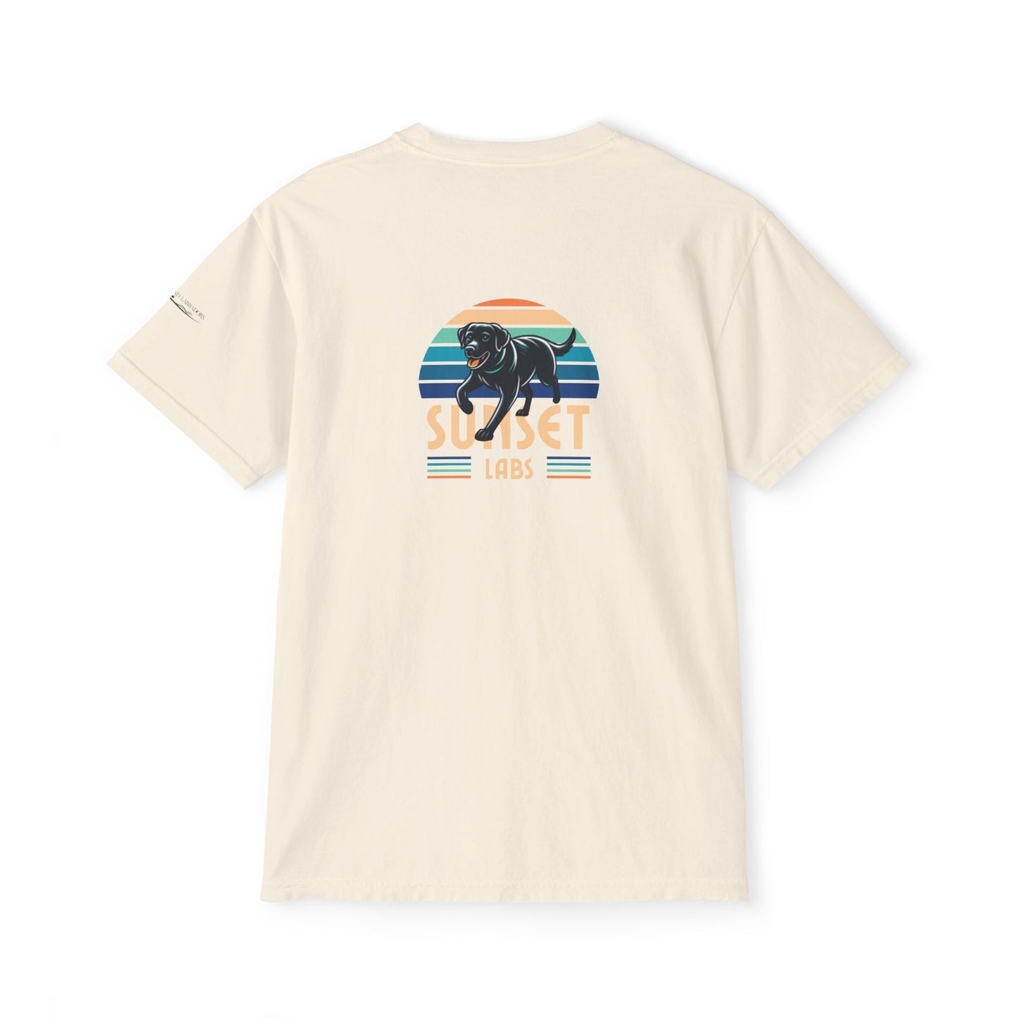 Sunset lab, pocket t-shirt