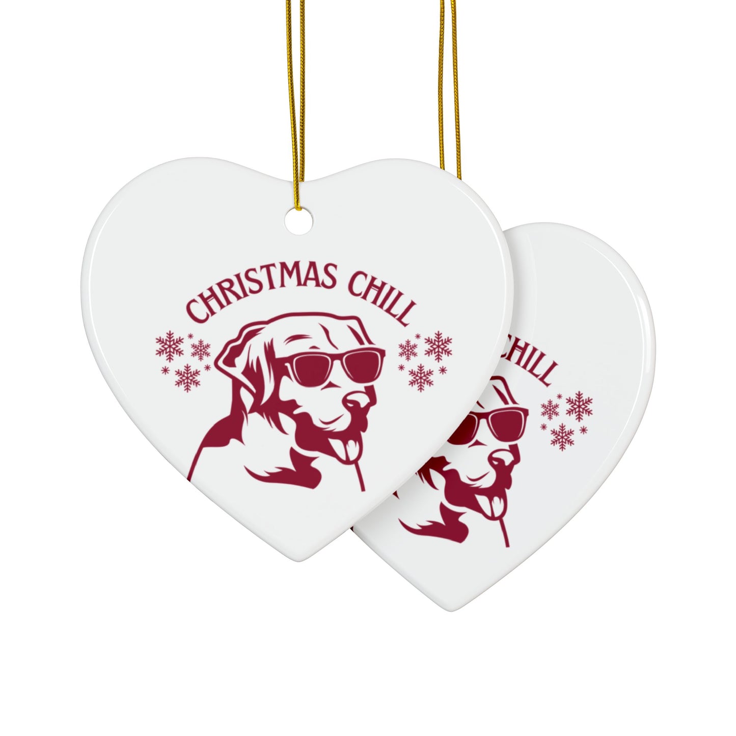 Labrador Christmas, Ceramic Ornaments, 2-Side Print, (1pc, 3pcs, 5pcs, 10pcs)