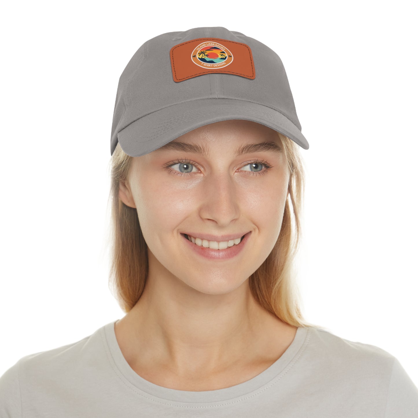 Sunset Island Labradors, Dad Hat with Leather Patch (Rectangle)