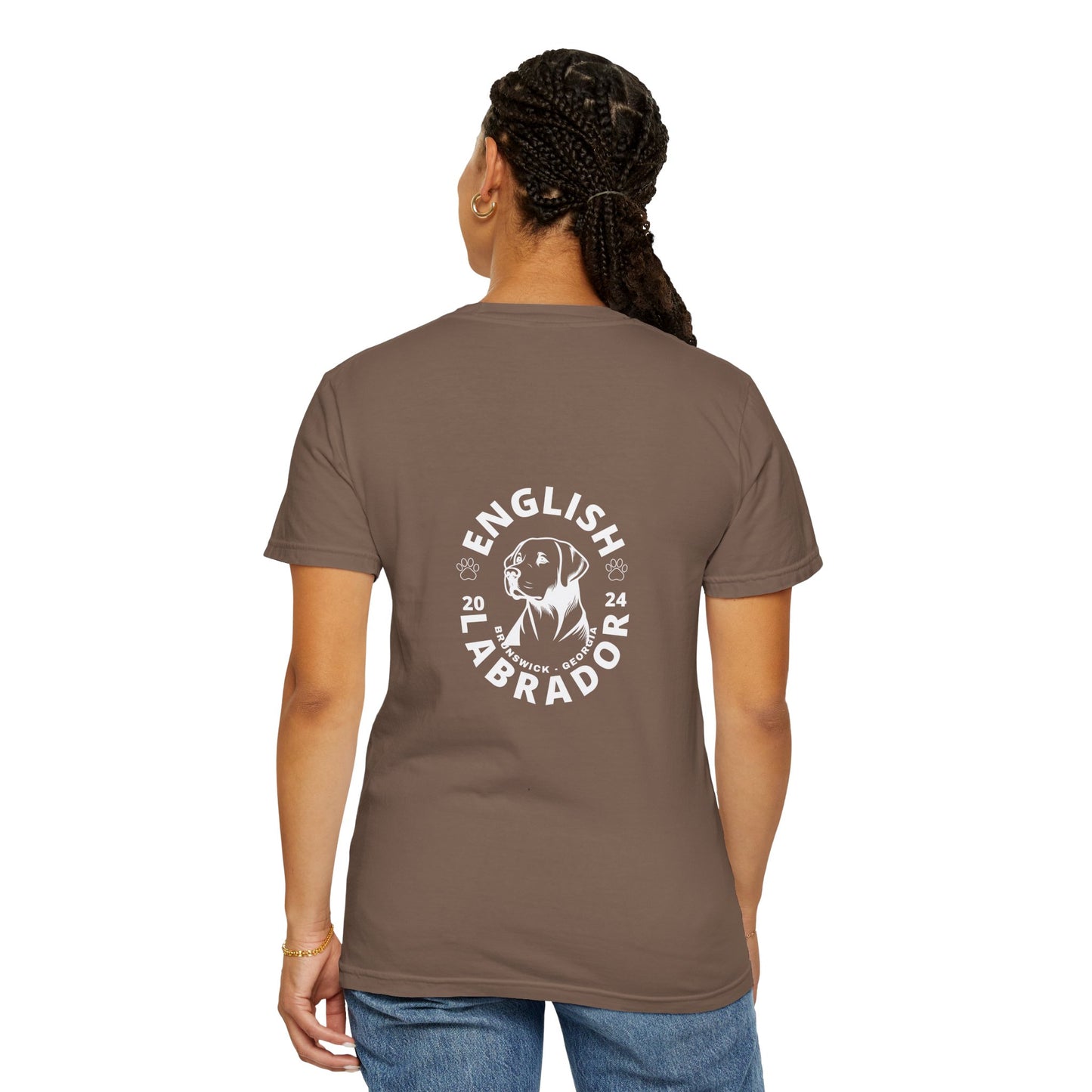 English Labrador print, Unisex Garment-Dyed T-shirt
