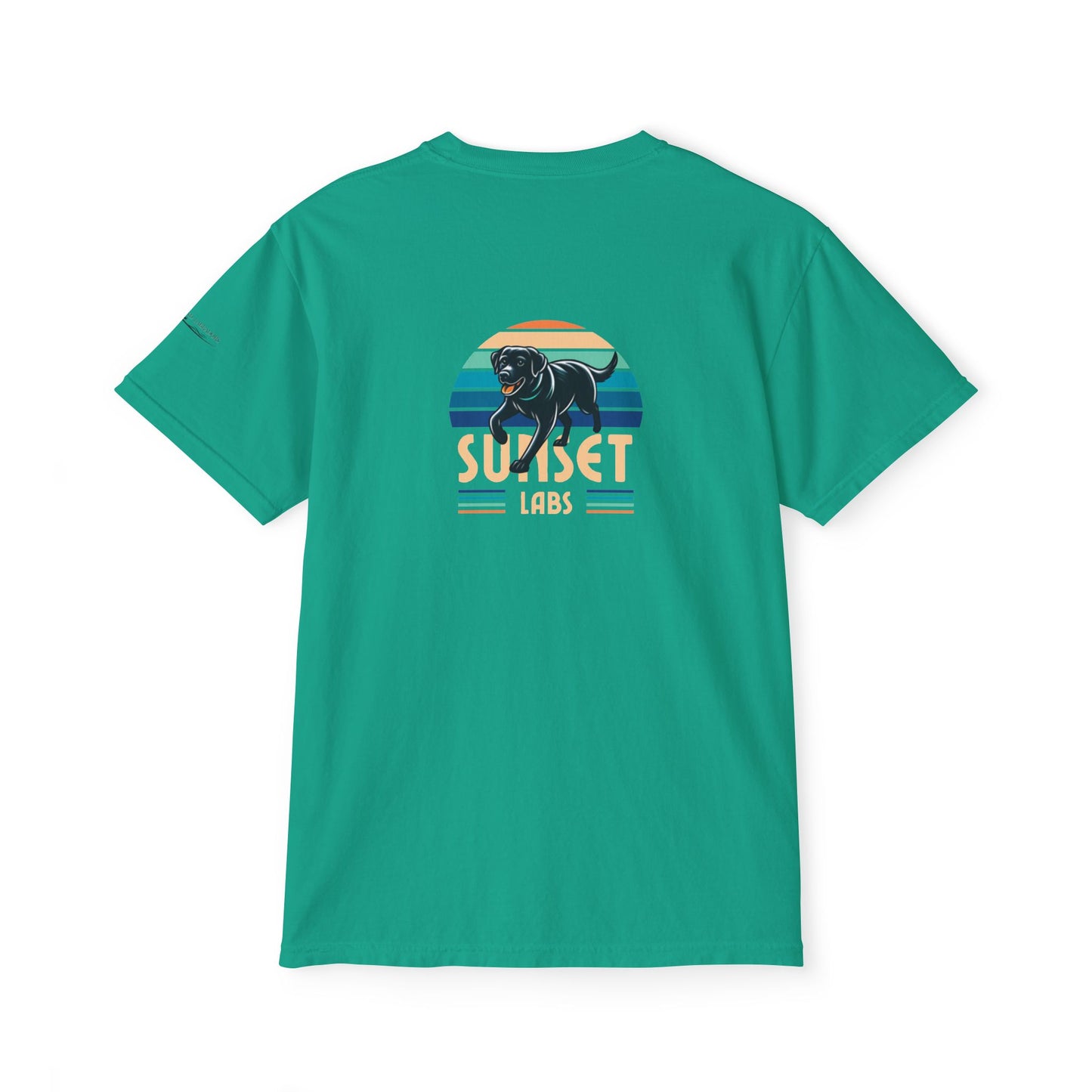 Sunset lab, pocket t-shirt