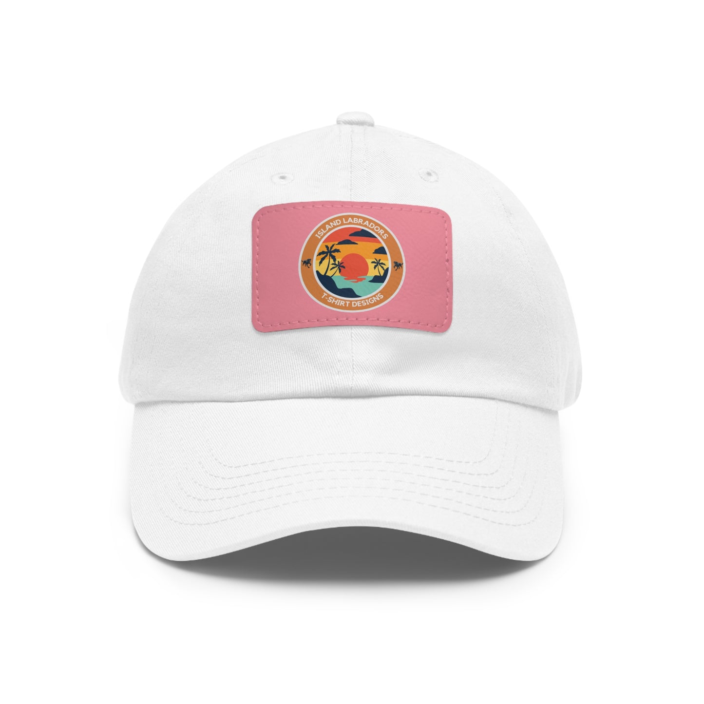 Sunset Island Labradors, Dad Hat with Leather Patch (Rectangle)