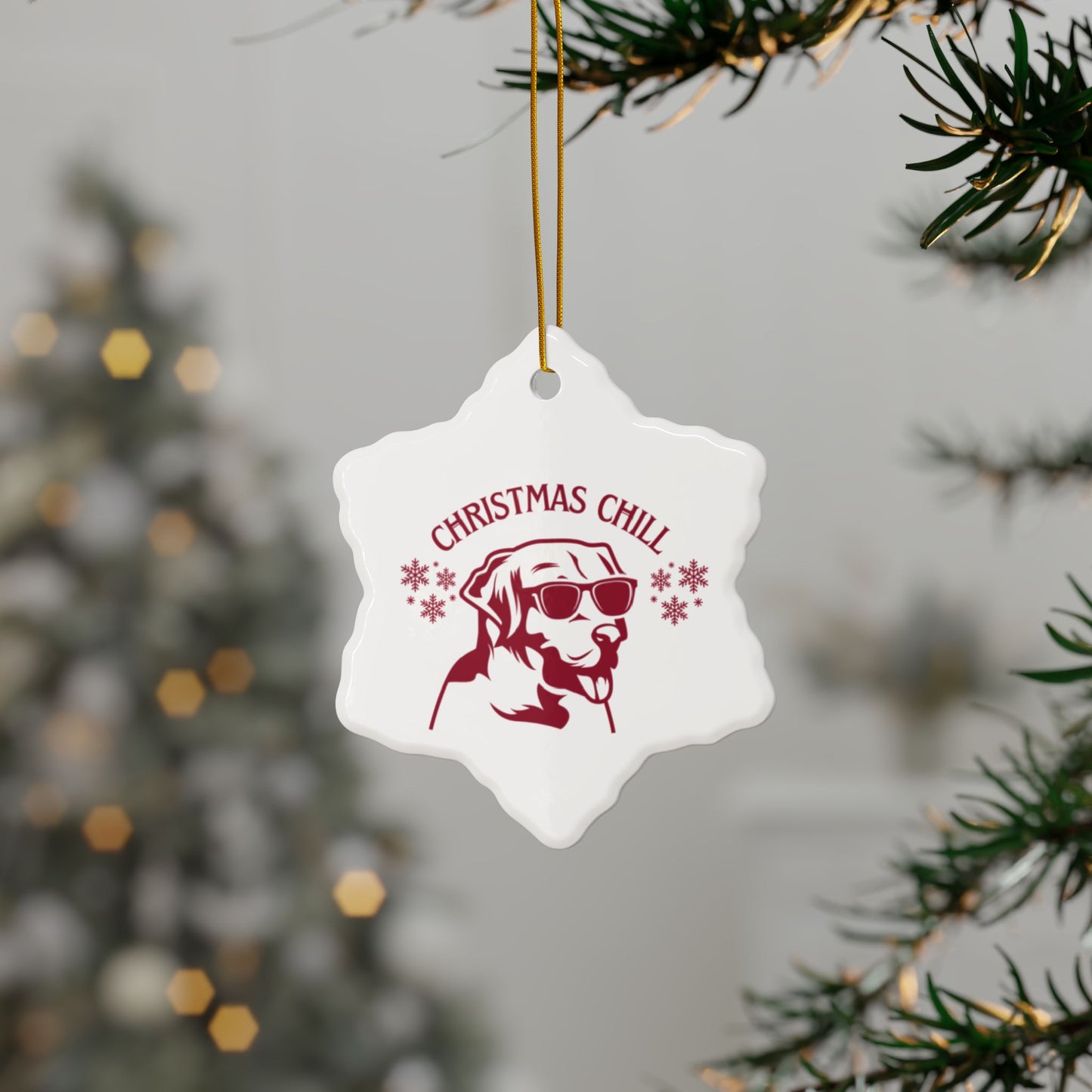 Labrador Christmas, Ceramic Ornaments, 2-Side Print, (1pc, 3pcs, 5pcs, 10pcs)