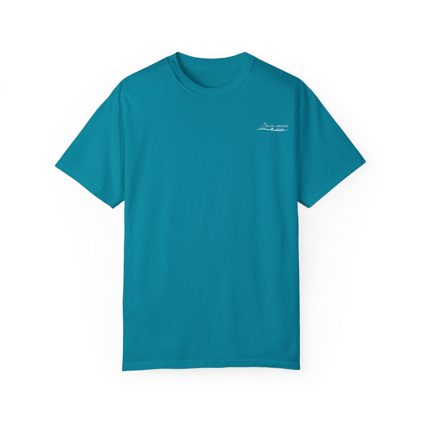 Jetty’s Adventures, Beach Bound, two labs , Unisex Garment-Dyed T-shirt